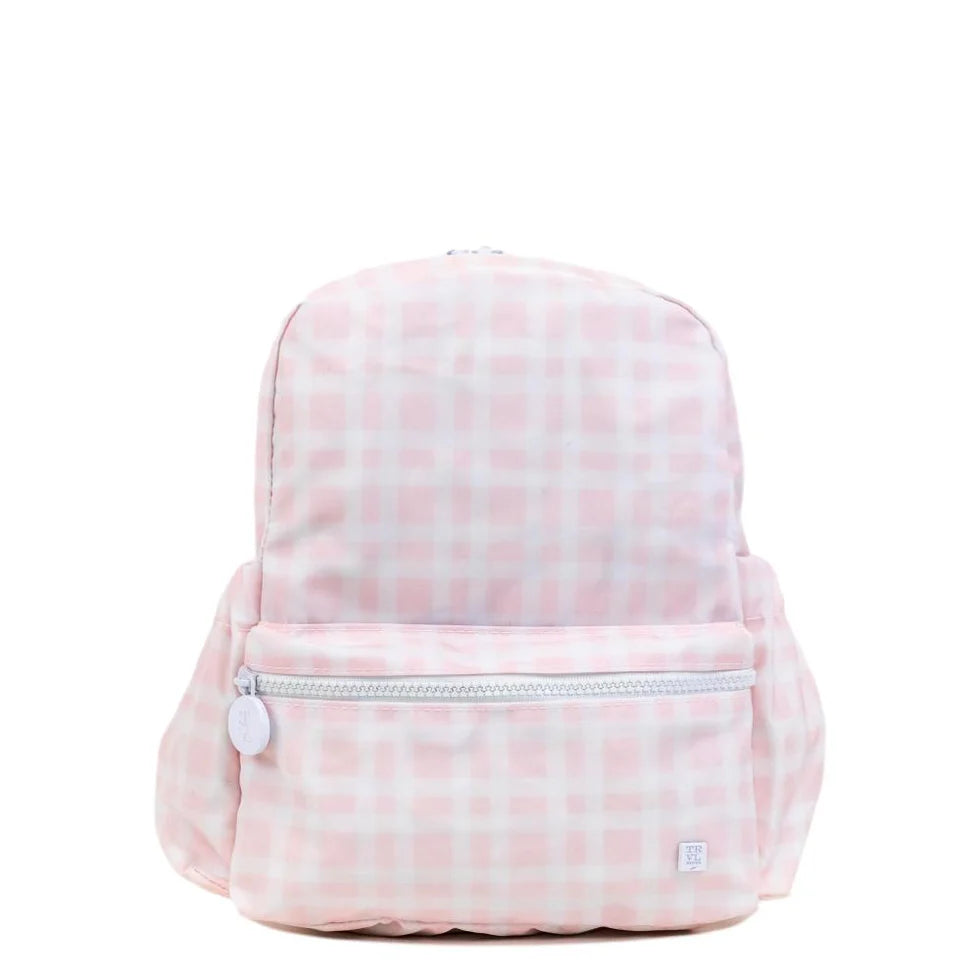 checkered mini backpack Pink Pimlico Plaid Mini Backpack – pompomz