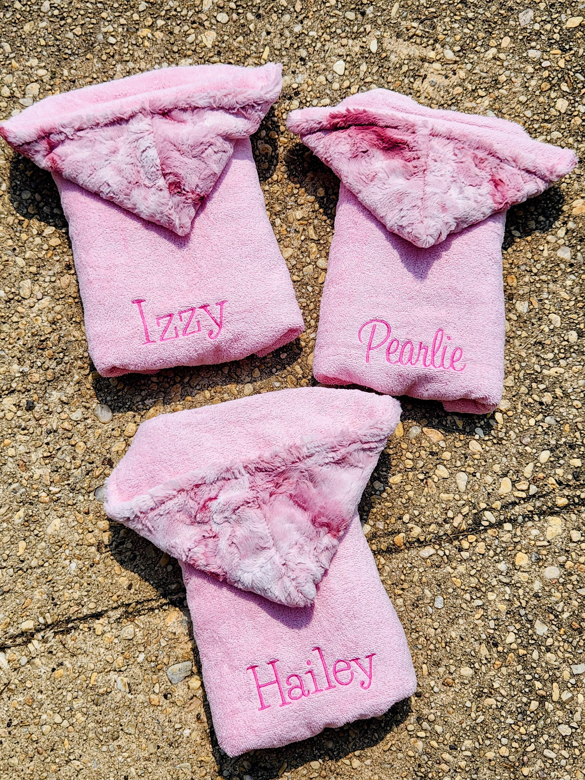 Smokey Rosewater Pink Girls Hooded Towel