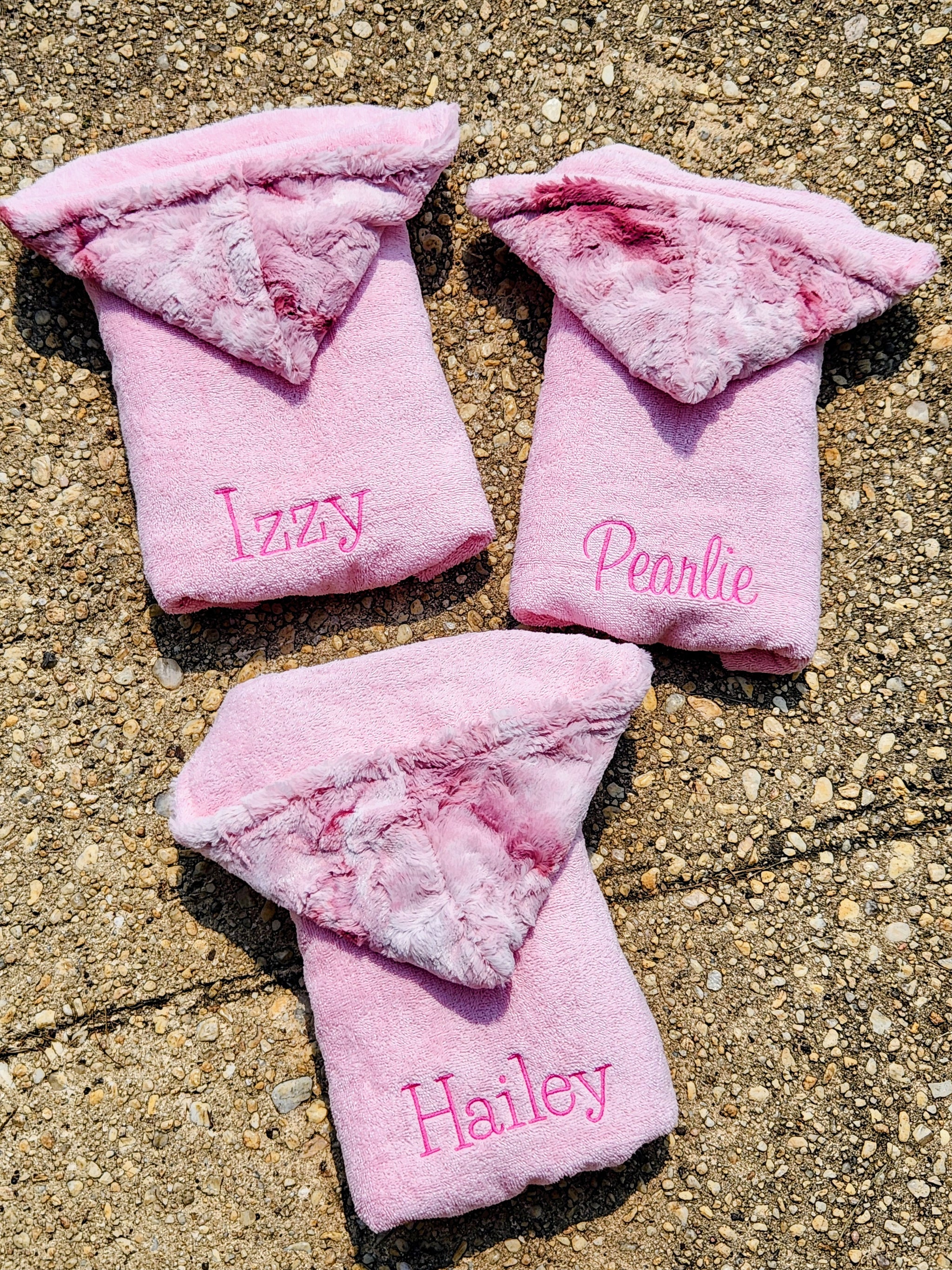 Smokey Rosewater Pink Girls Hooded Towel