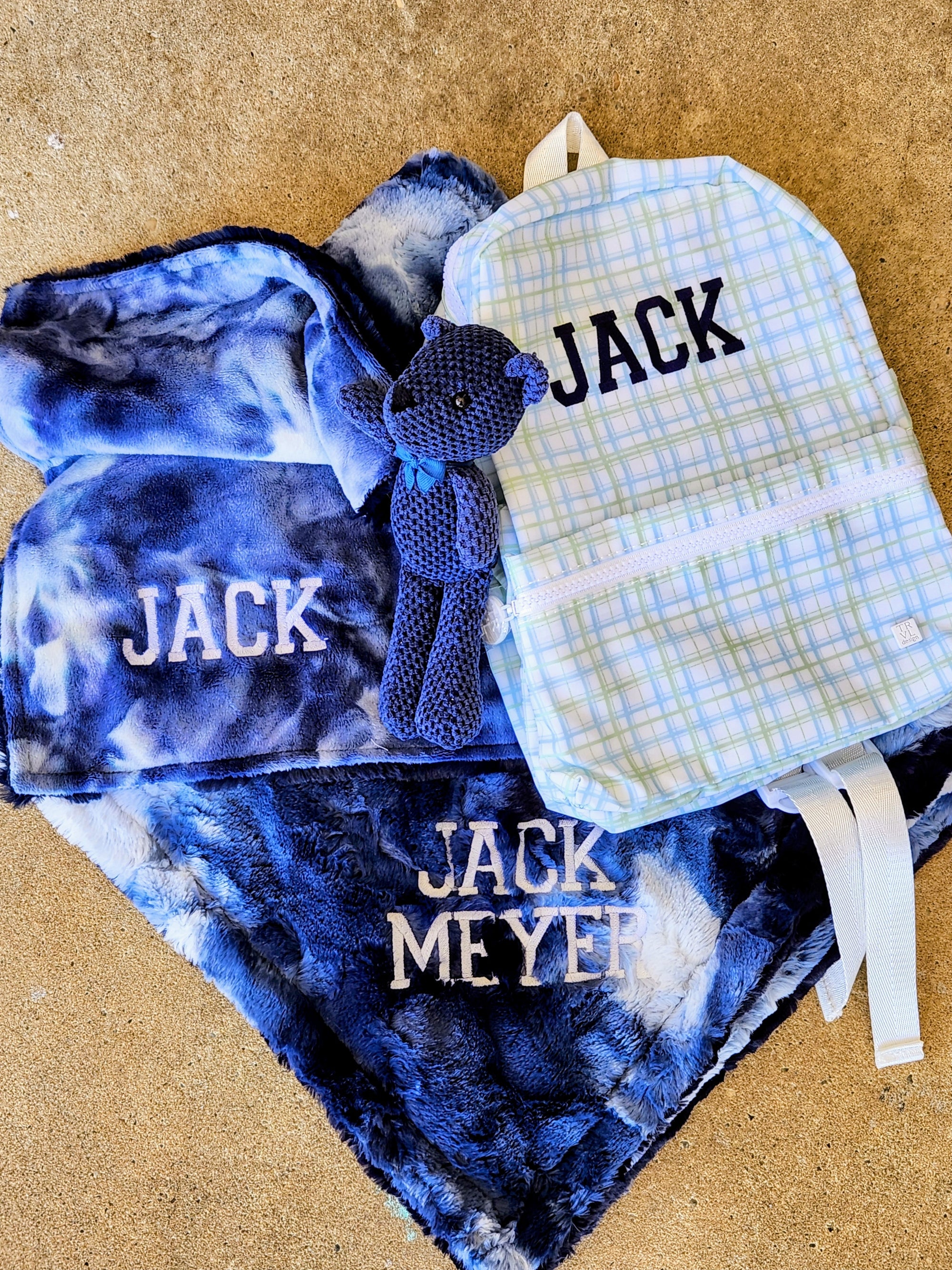 Classic Green Blue Plaid Mini Backpack