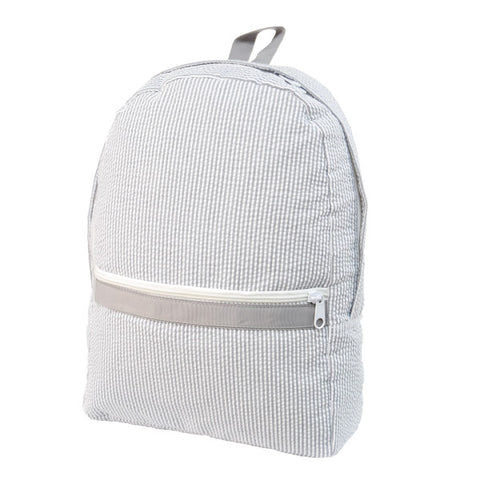 Gray Seersucker Backpack
