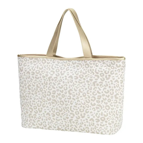 Natural Leopard and Gold Tote