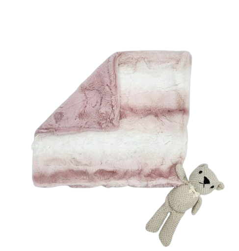 Rosewater Pink Lovie With Cream Teddy Bear