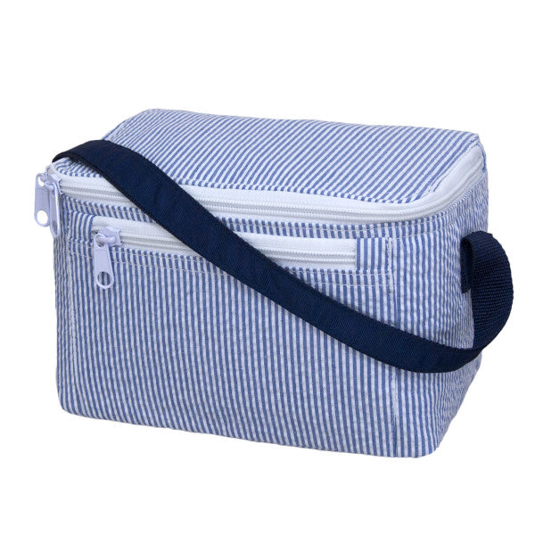 Navy Seersucker Bucket Lunchbox