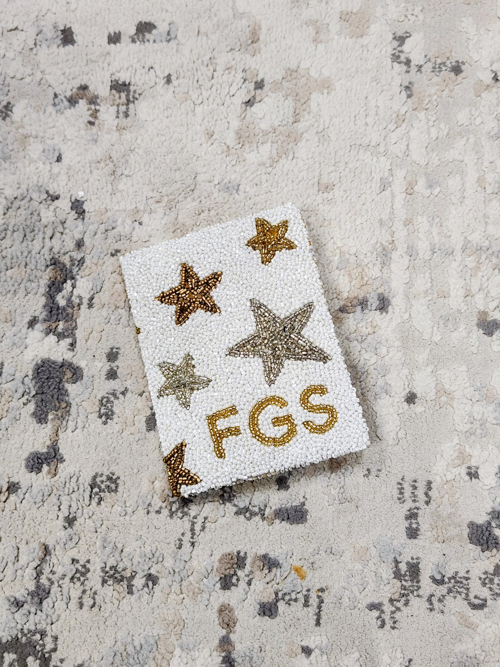 Beaded stars passport case