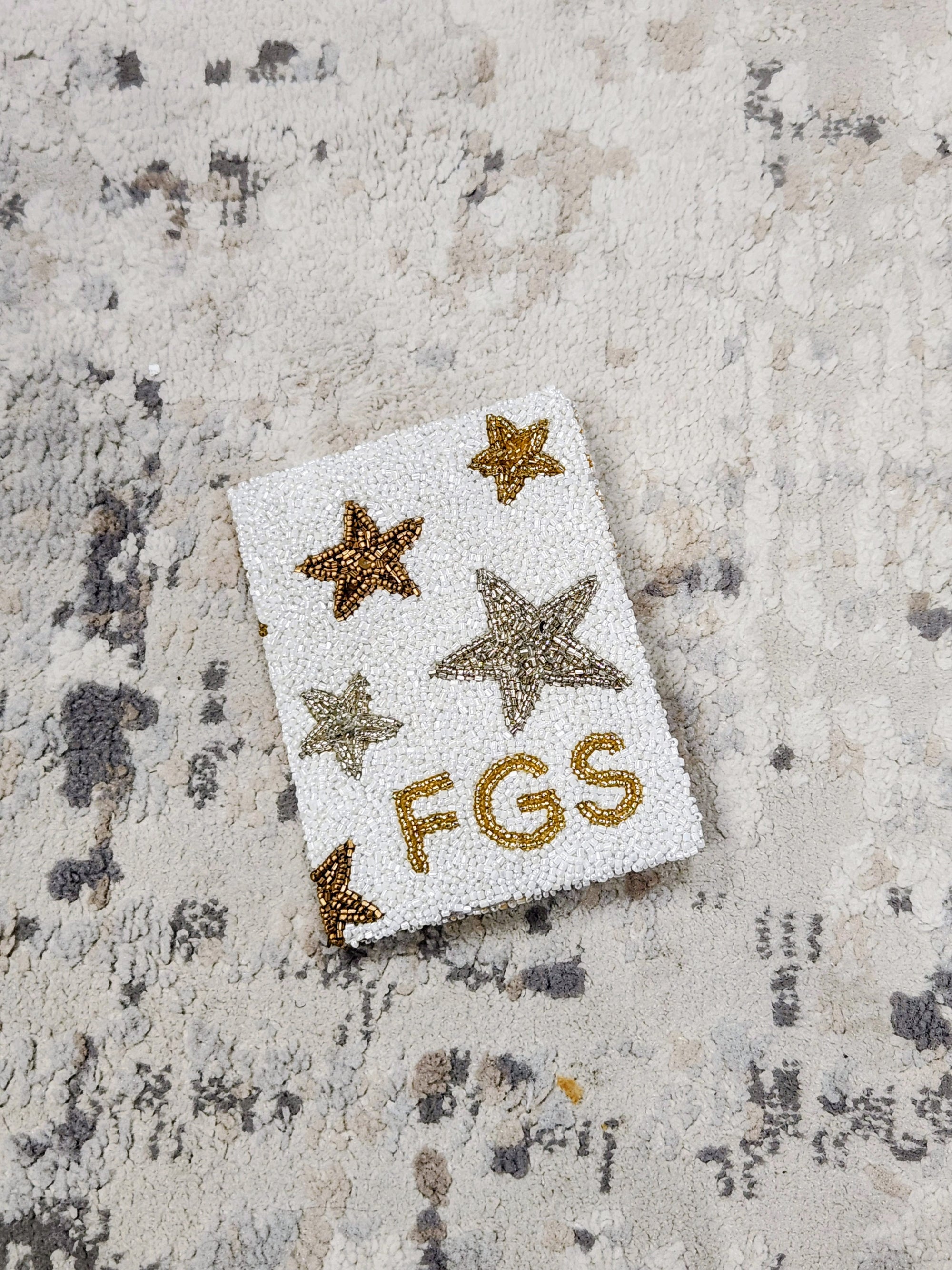 Beaded stars passport case