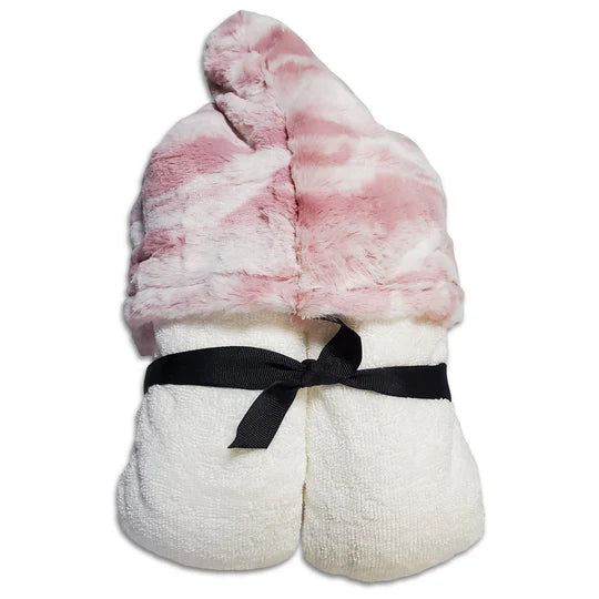 Marble Blush Pink Hooded Girls Towel