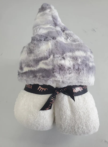 Marble Gray White Hooded Towel