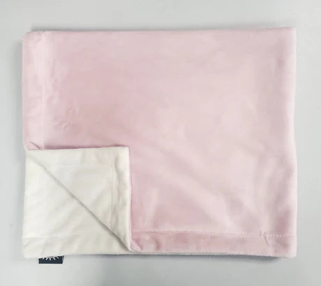 Cuddle Velour Pink Blush and Cream Girls Minky Blanket