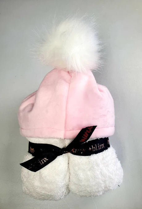 Blush Pompom Hooded Towel