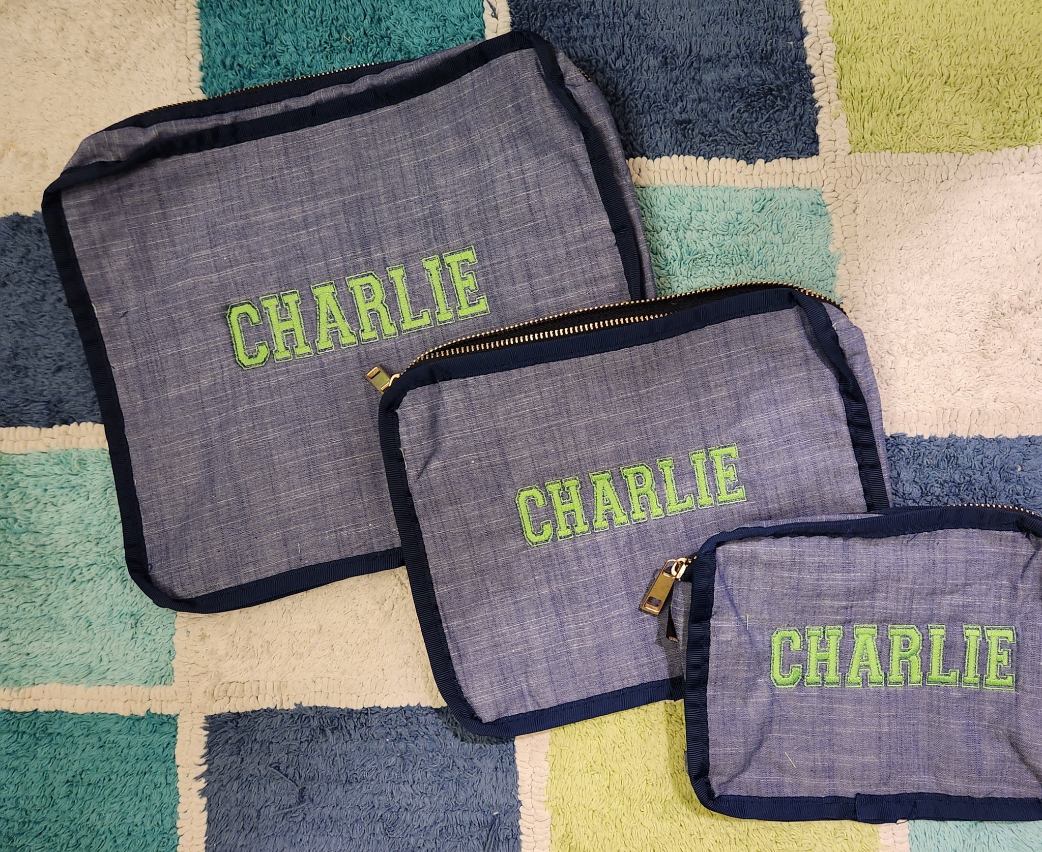 Blue Chambray Stacking Travel Set