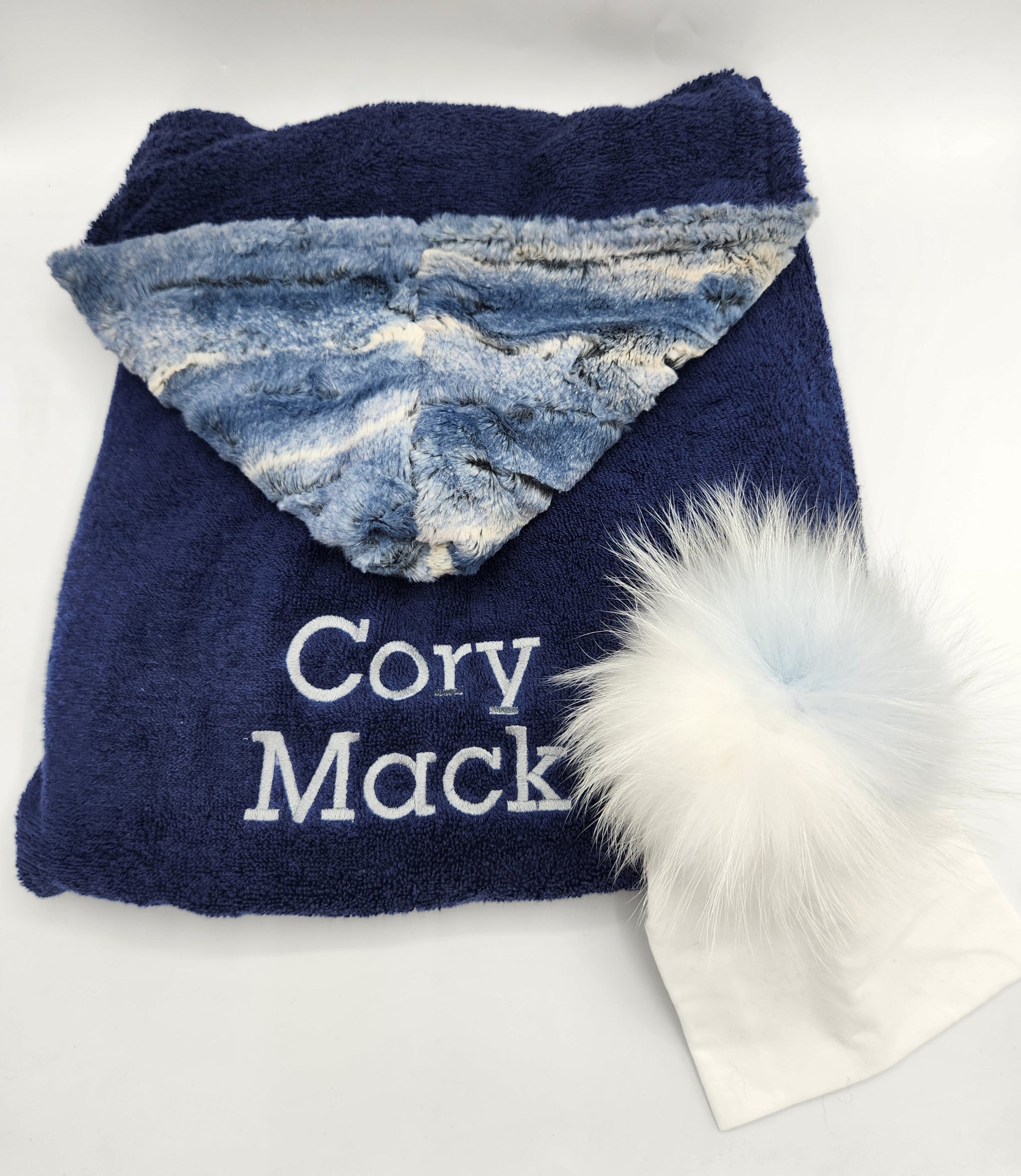 Navy Ombre Boys Hooded Toddler Towel