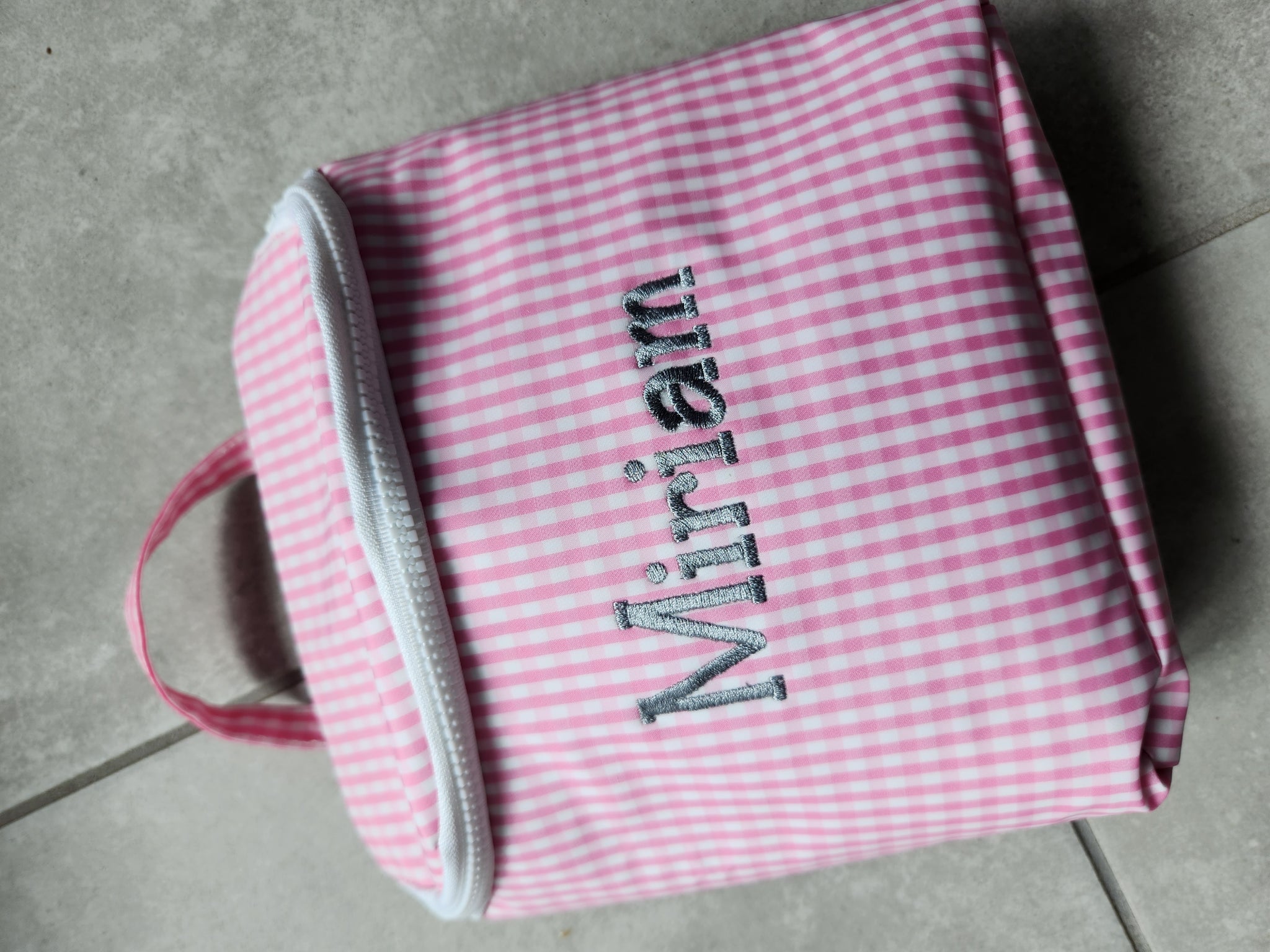 Pink Gingham Lunch/Bottle Bag