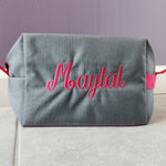 Girls Gray and Hot Pink Toiletry Bag