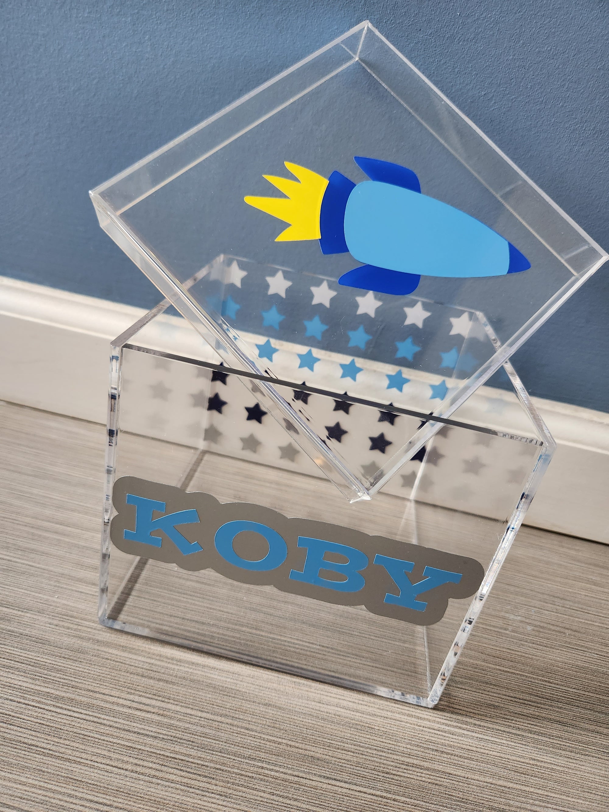 Rocketship Lucite Box