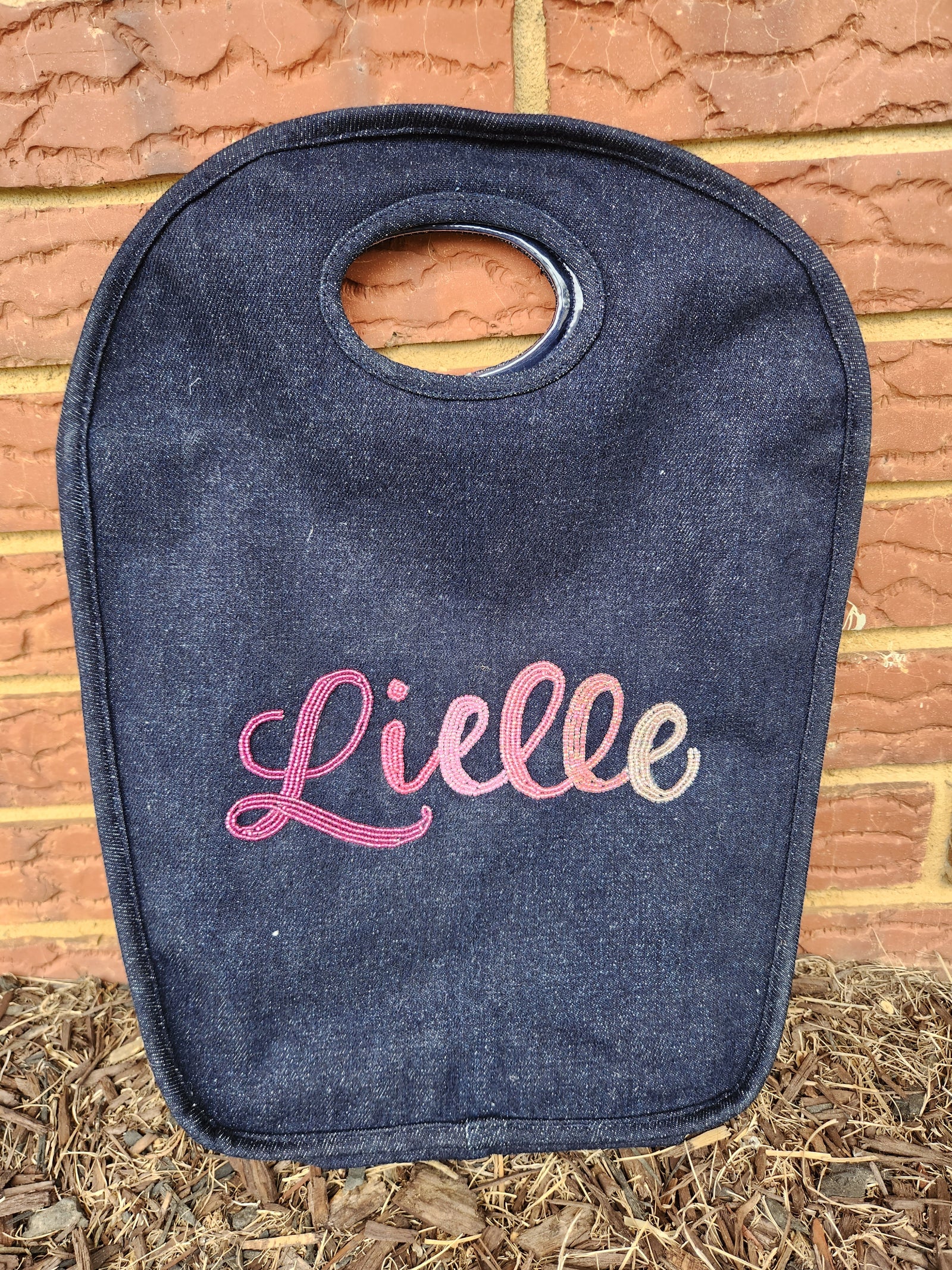 Ombre Name Denim Keyhole Bag