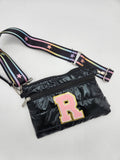 Black Puffer 3-in-1 Belt or Crossbody Bag Gradient Star Straps