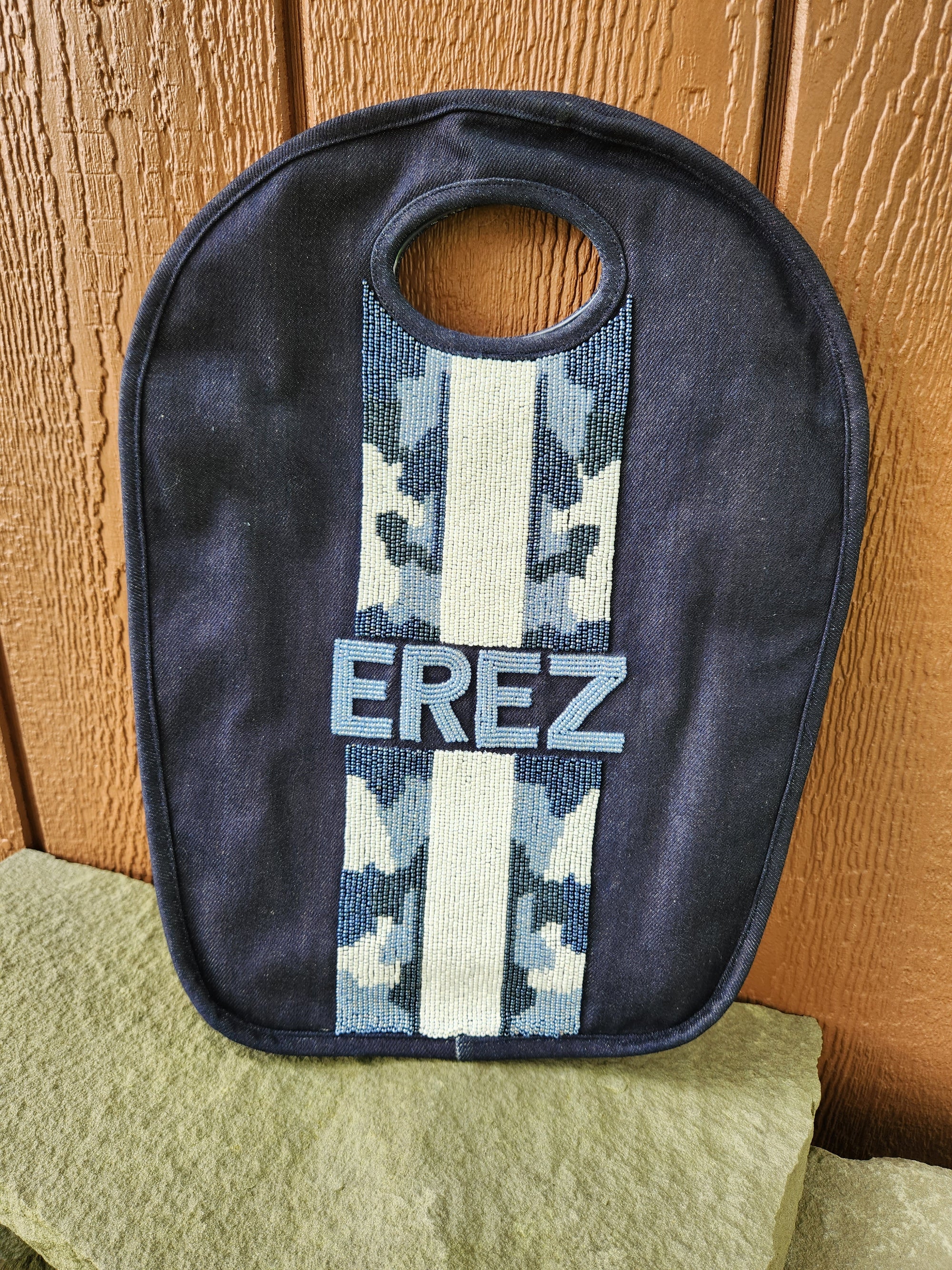 Camo Stripe Denim Keyhole Bag