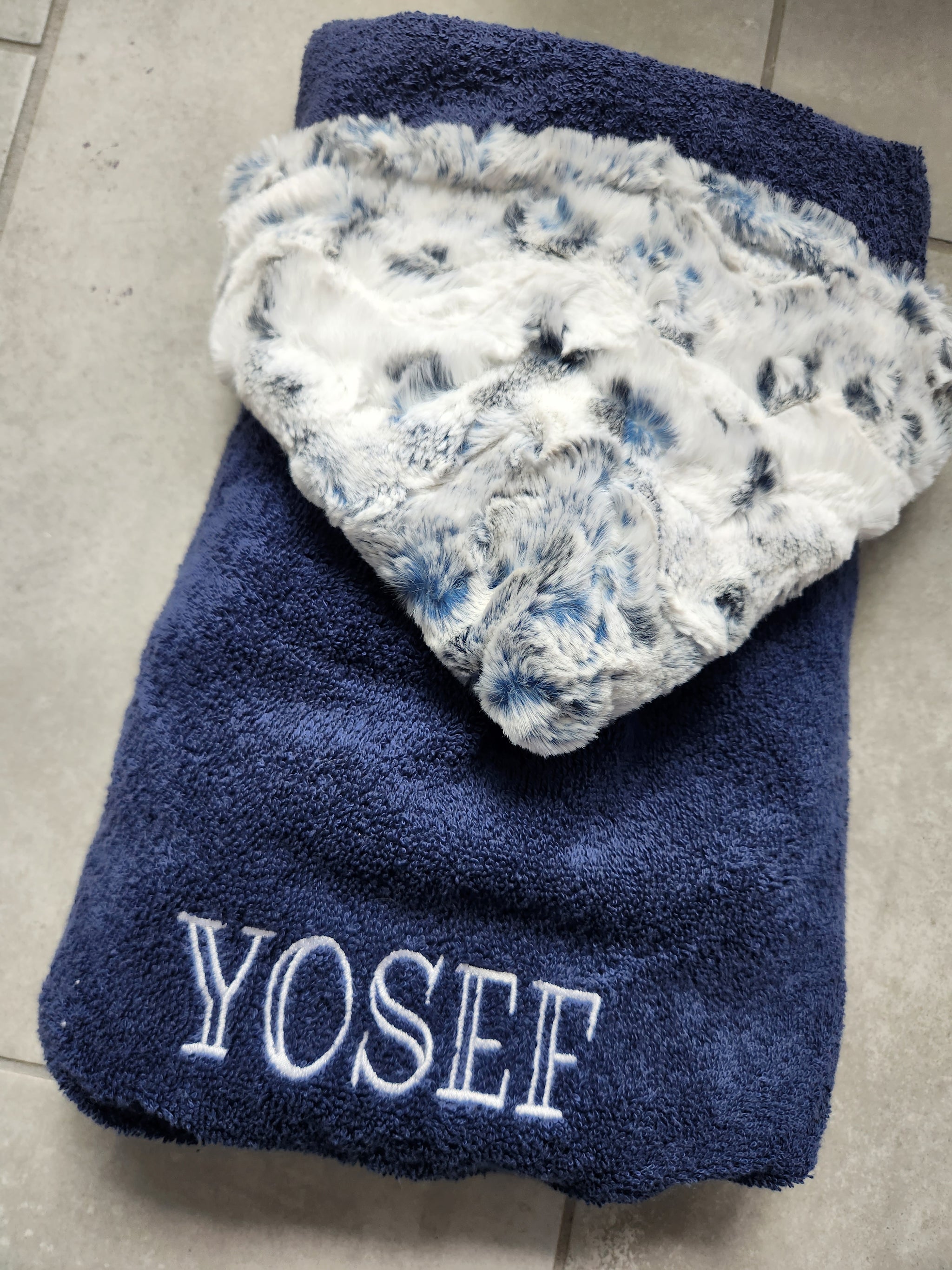 Owl Navy Hooded Toddler Towel