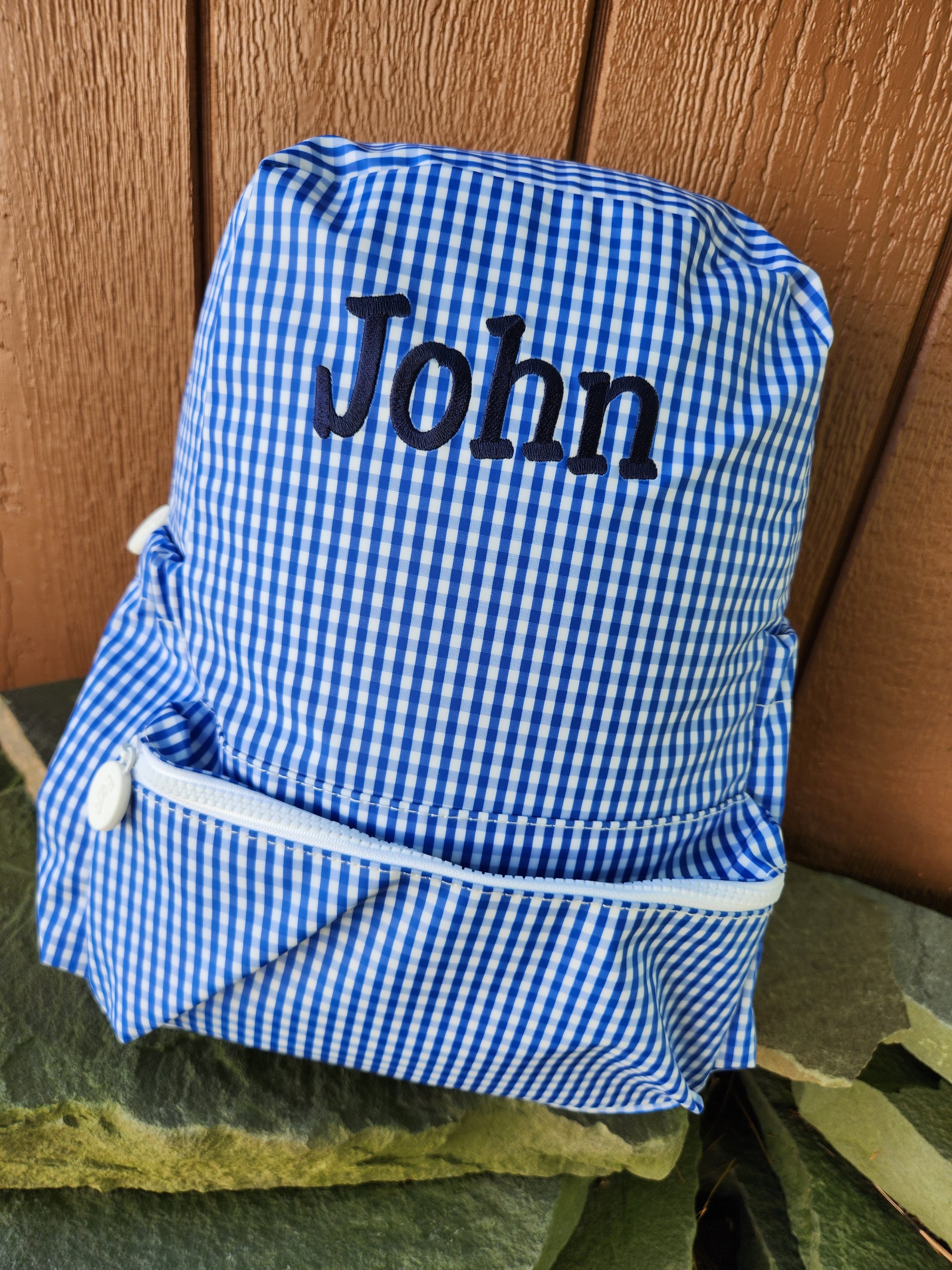 Blue Gingham Backpack