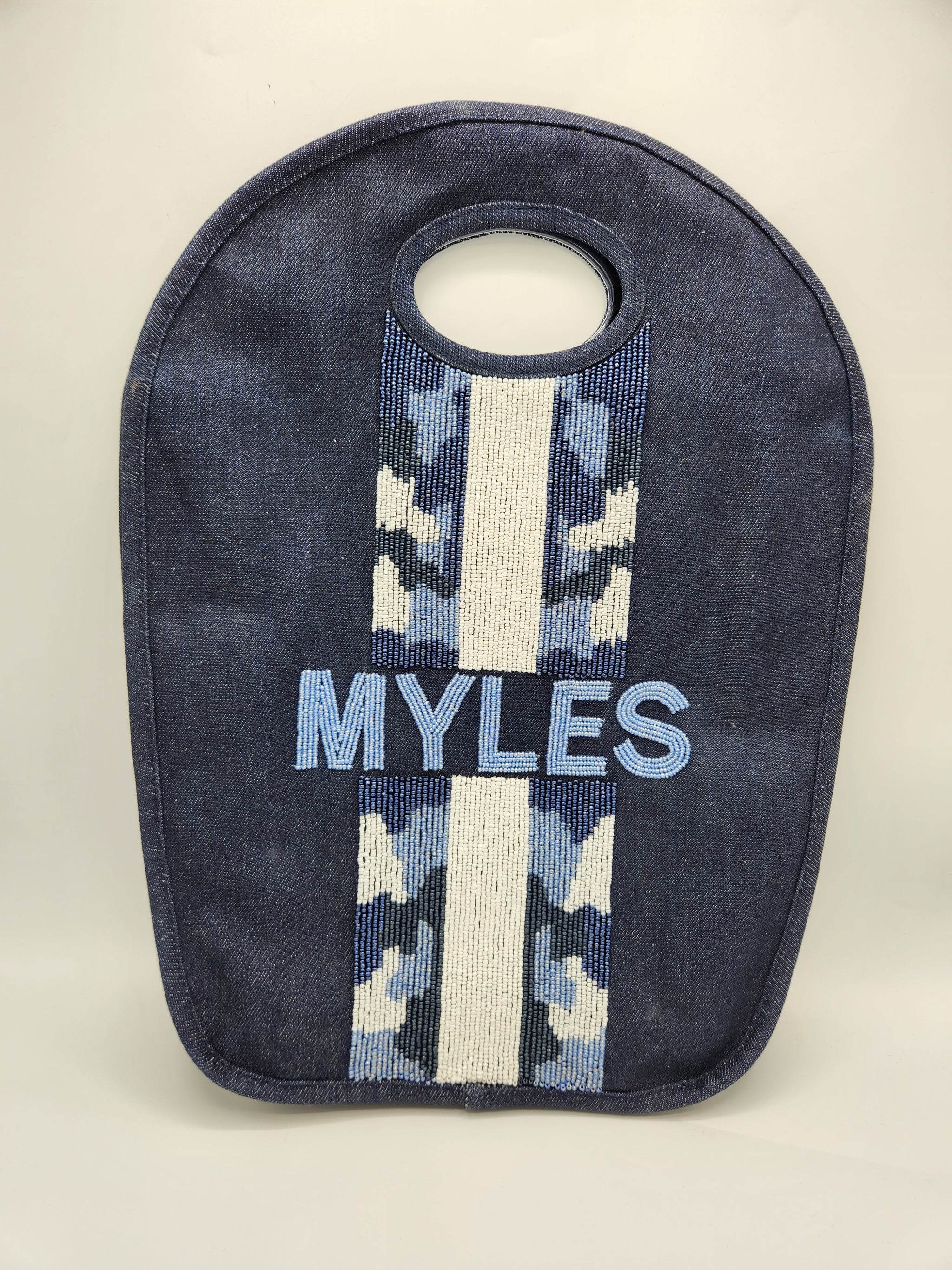 Camo Stripe Denim Keyhole Bag