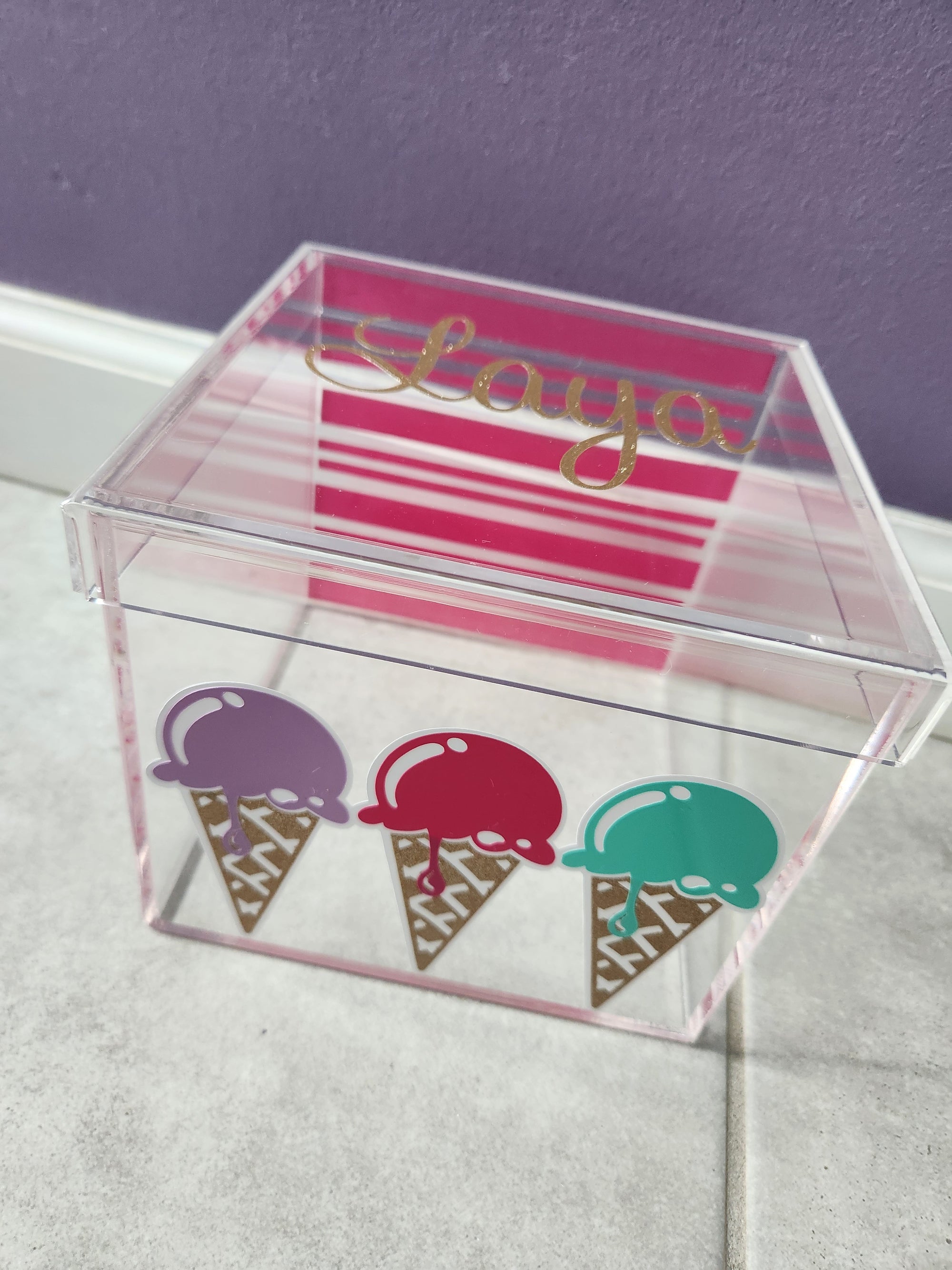 Ice Cream Lucite Box