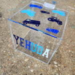 Ombre Name and Vehicles Lucite Box