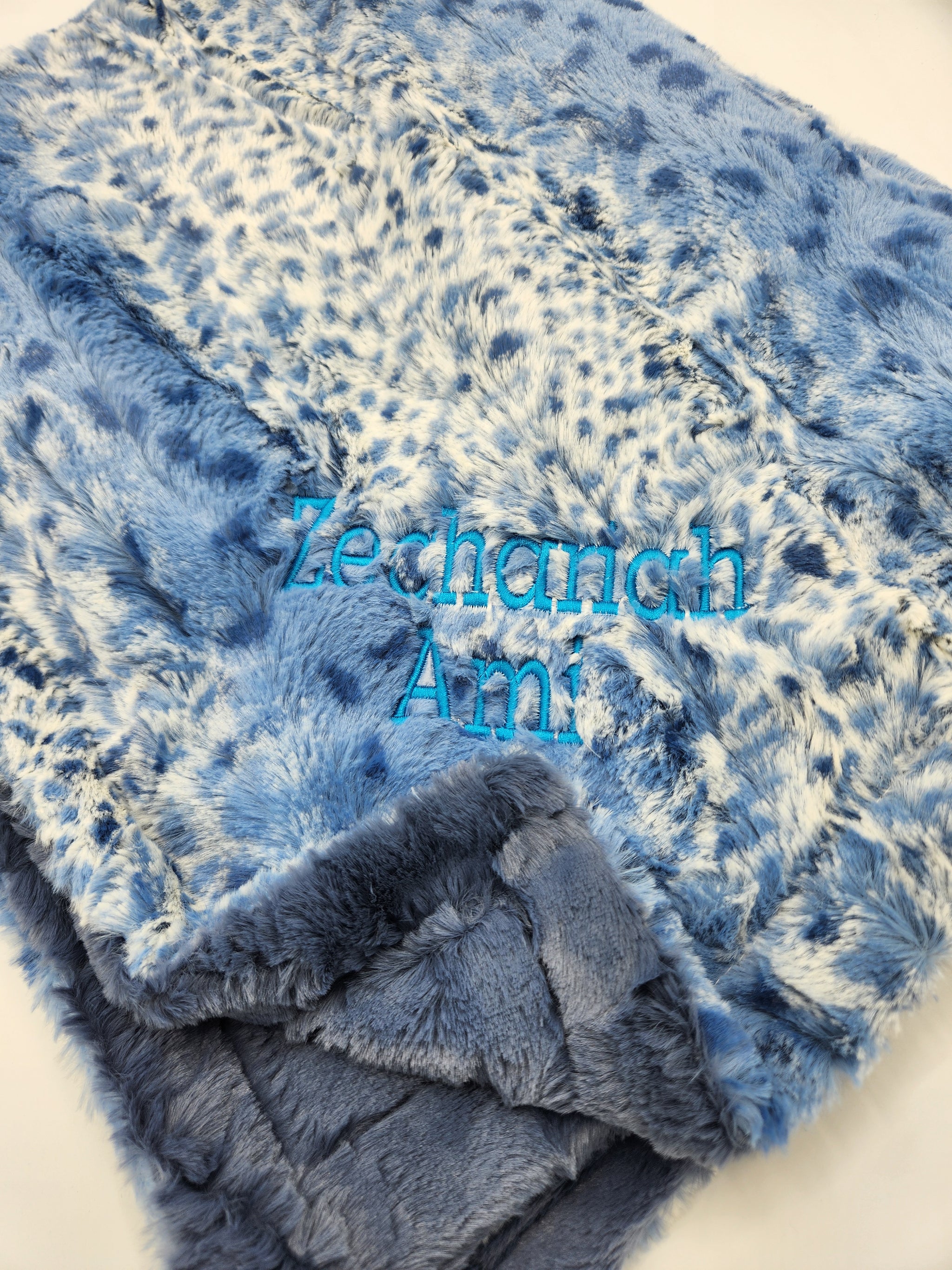 Cibirian Sky Cobalt Minky Blanket