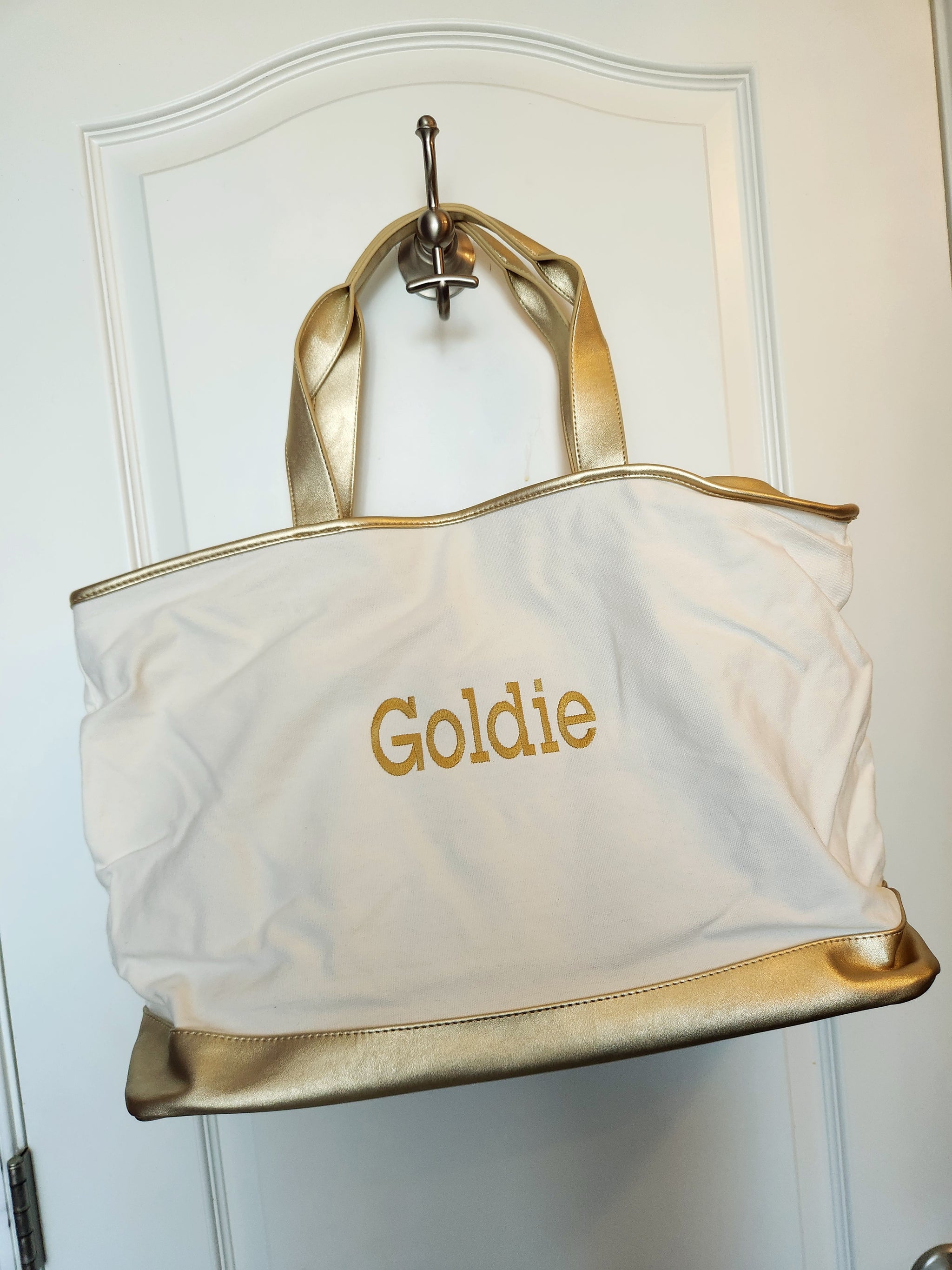 Cream and Gold Tote