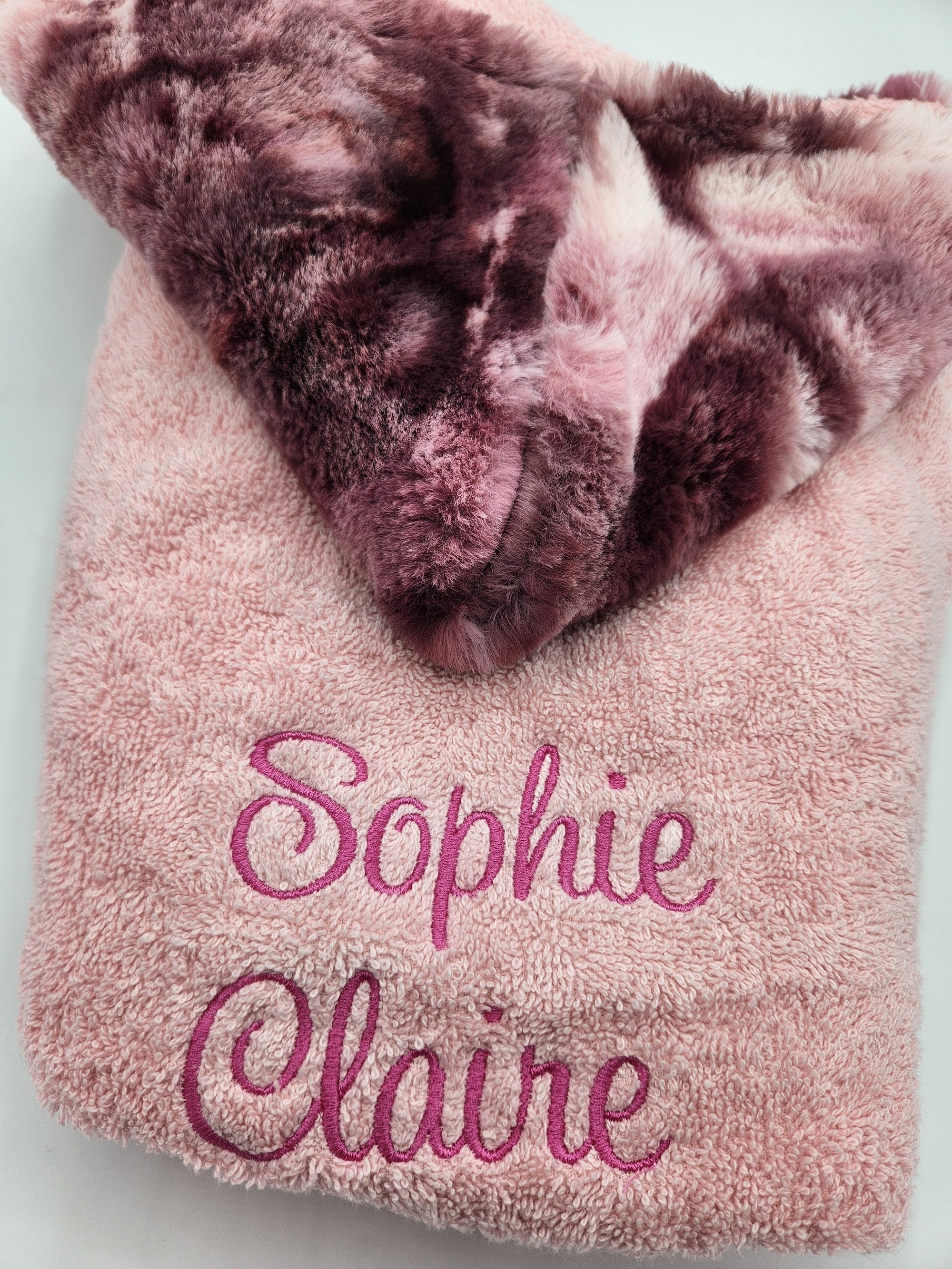 Sorbet Merlot Pink Girls Hooded Towel