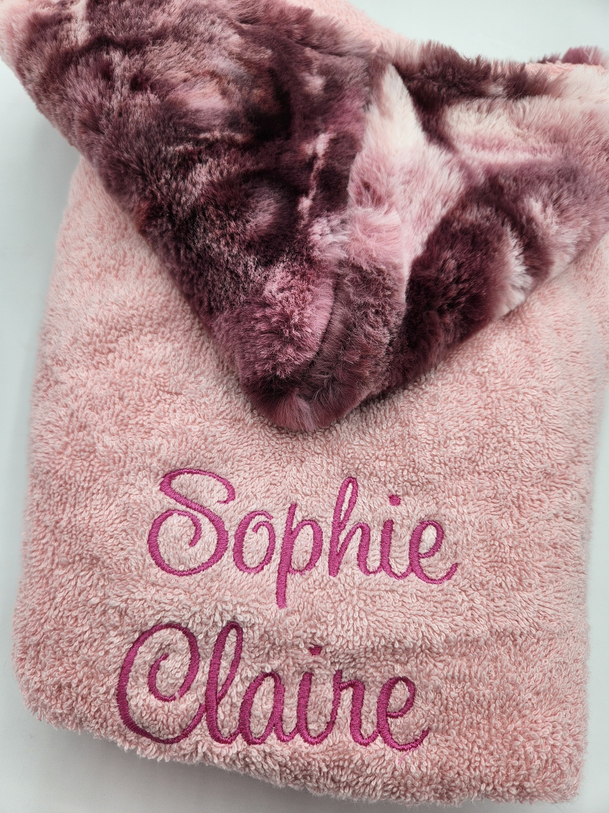 Sorbet Merlot Pink Girls Hooded Towel