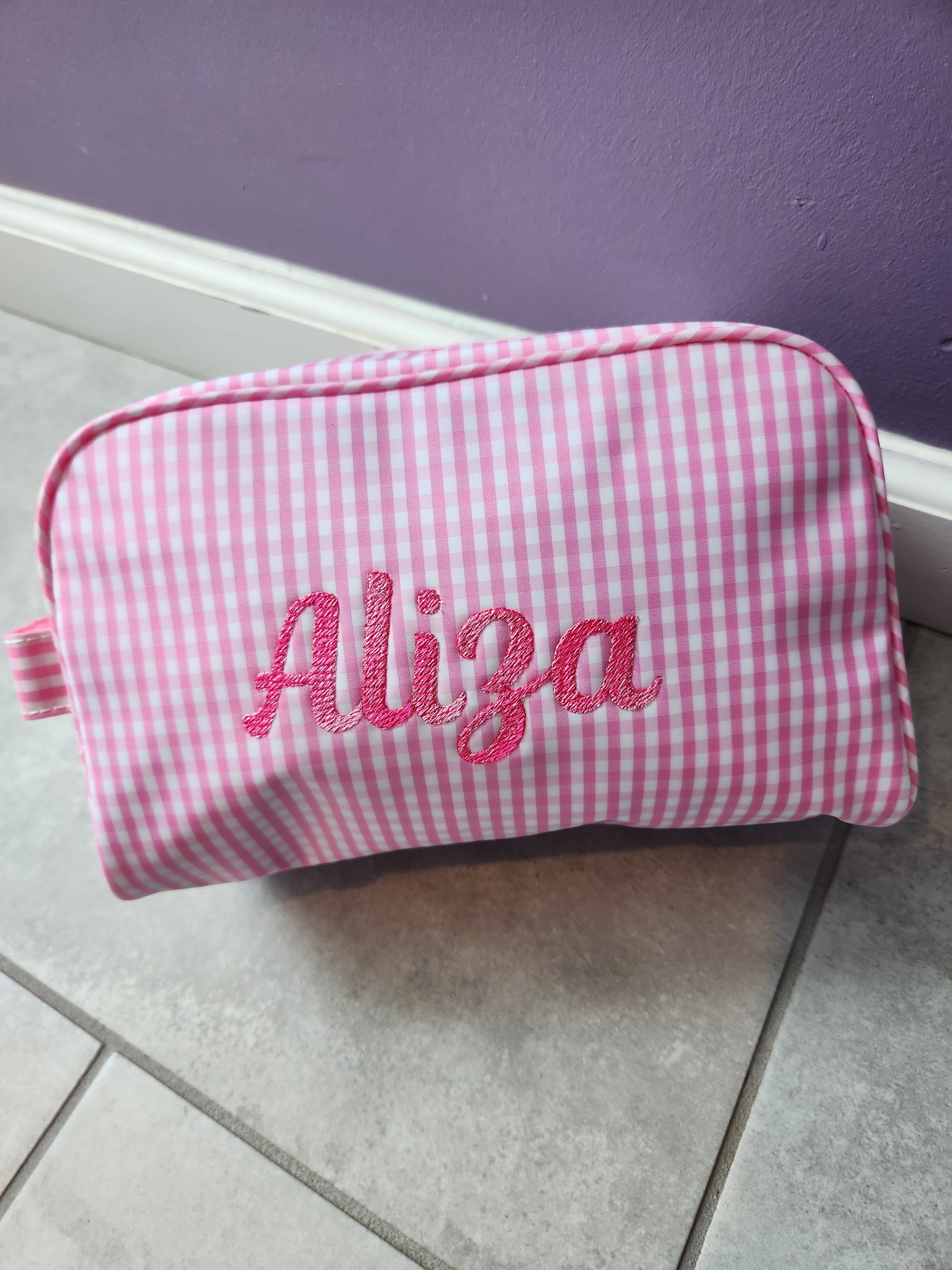 Pink Gingham Toiletry