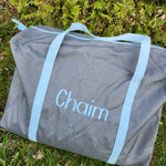 Chaim Gray and Light Blue Duffle