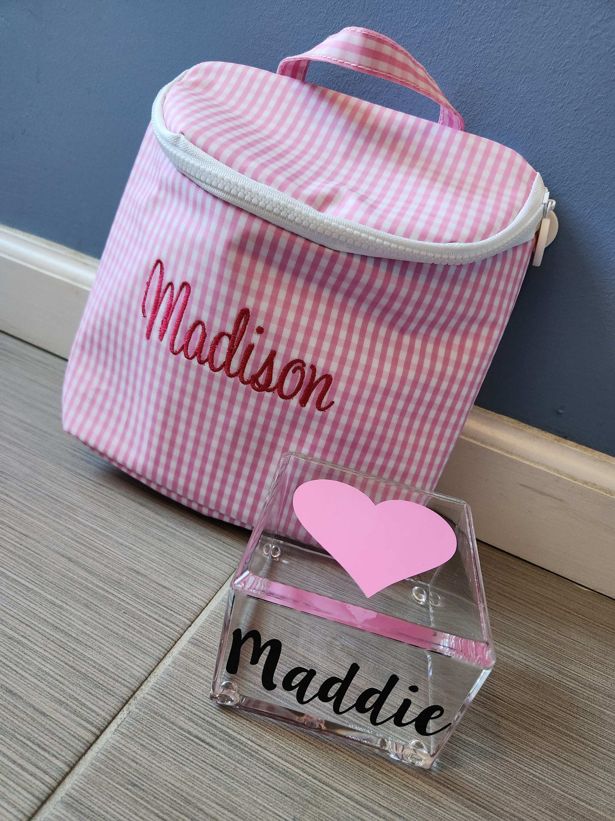 Pink Gingham Lunch/Bottle Bag