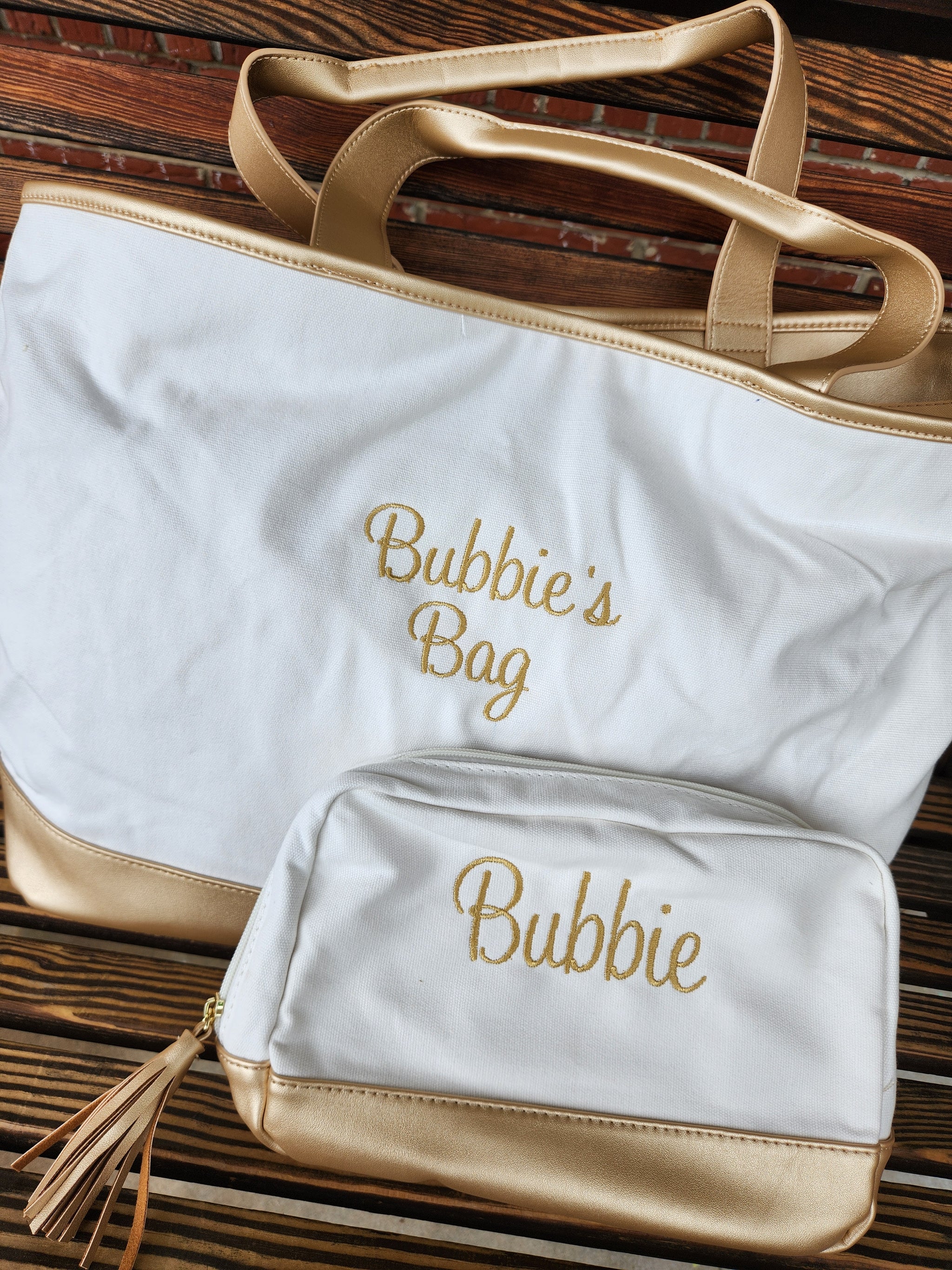 Cream and Gold Tote