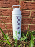 White Insulated Stainless Steel Water Bottle with Flip-Top Lid