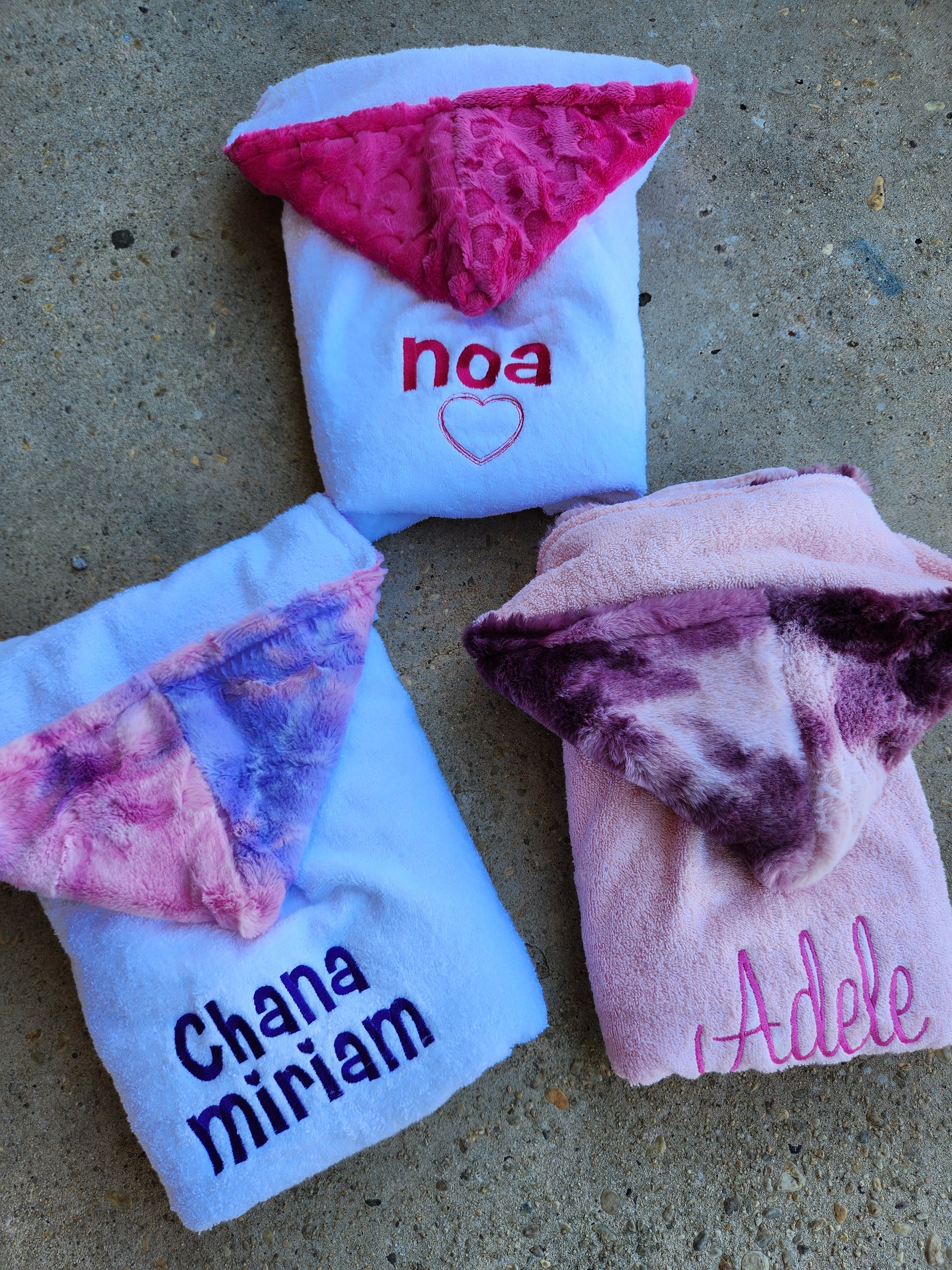 Sorbet Merlot Pink Girls Hooded Towel