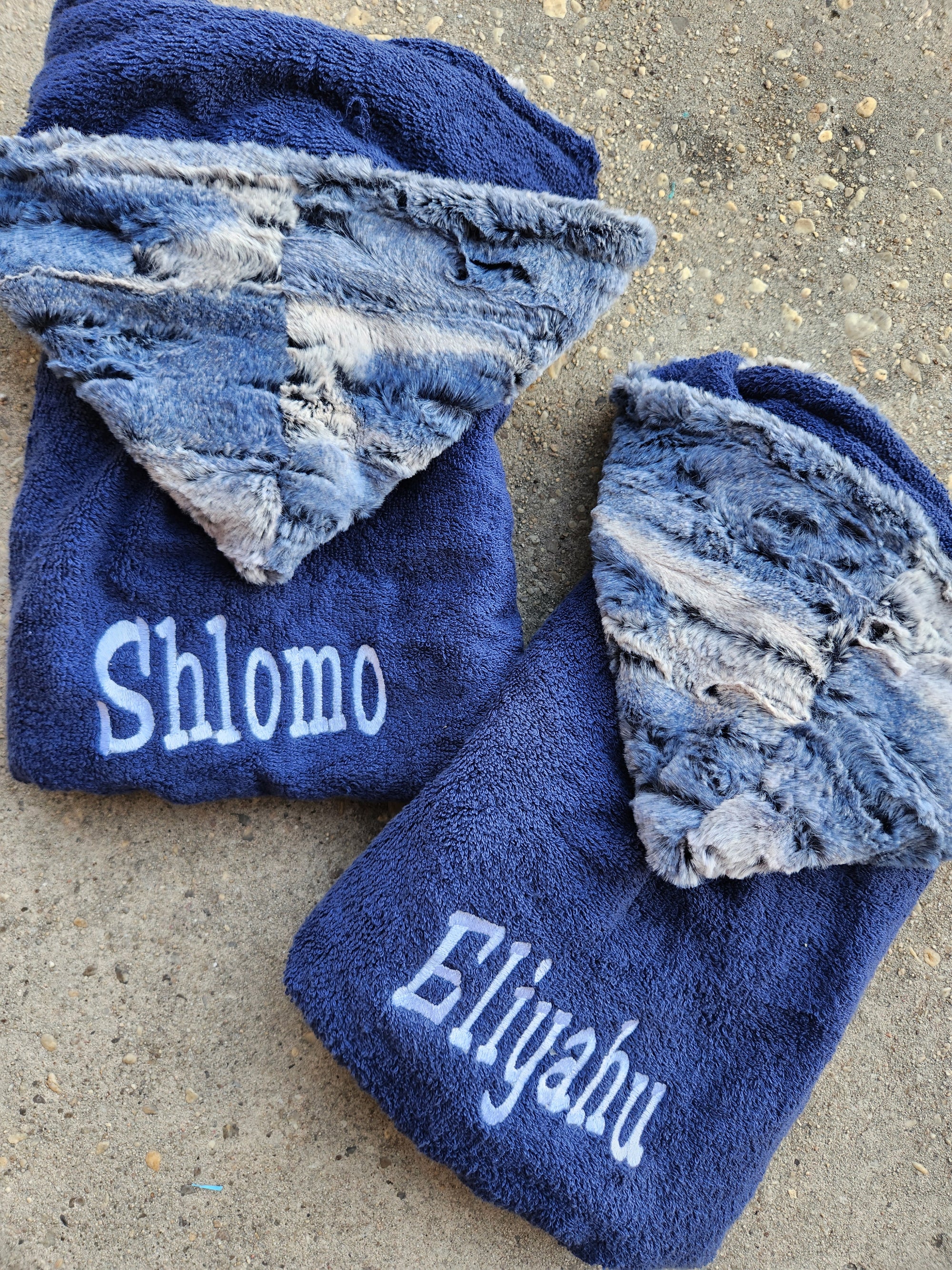Navy Ombre Boys Hooded Toddler Towel