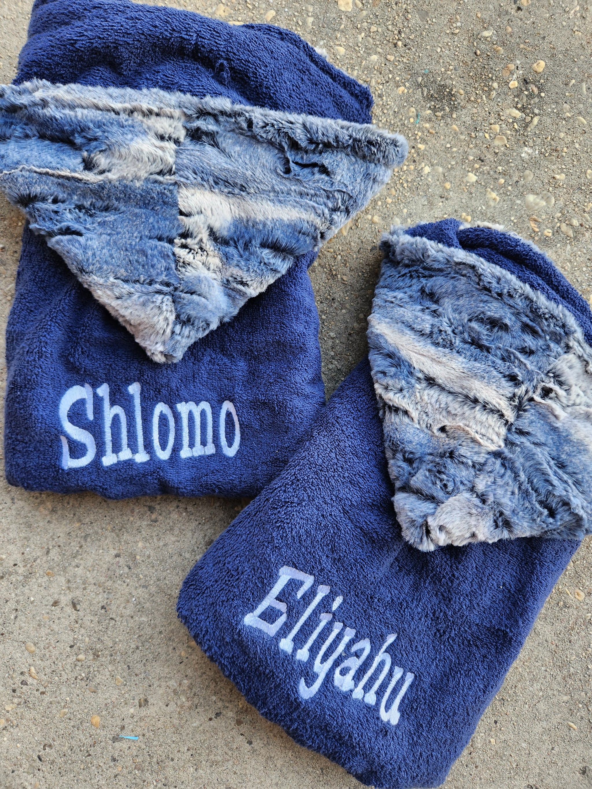 Navy Ombre Boys Hooded Toddler Towel