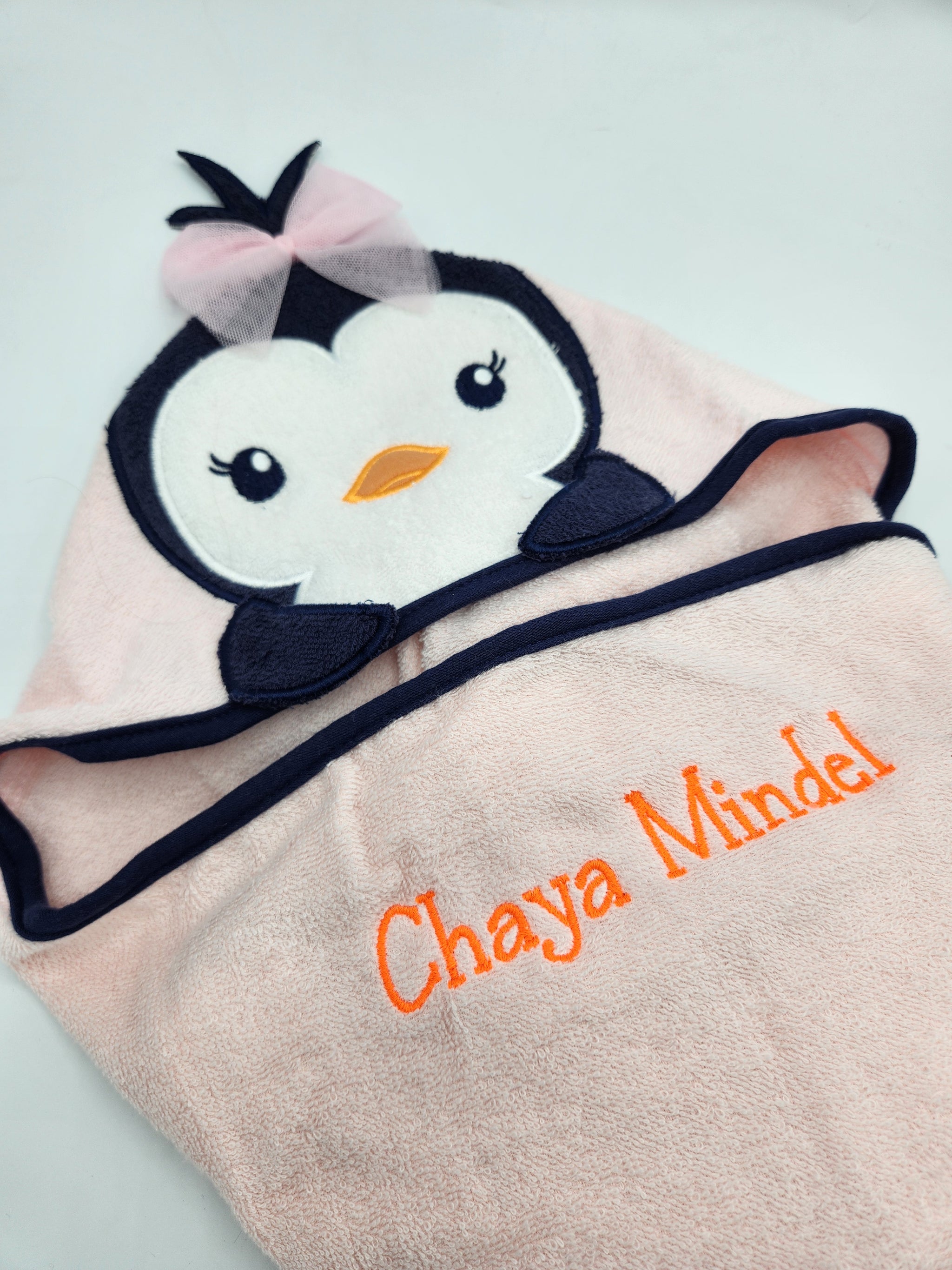 Pretty Penguin Hooded Toddler Towel