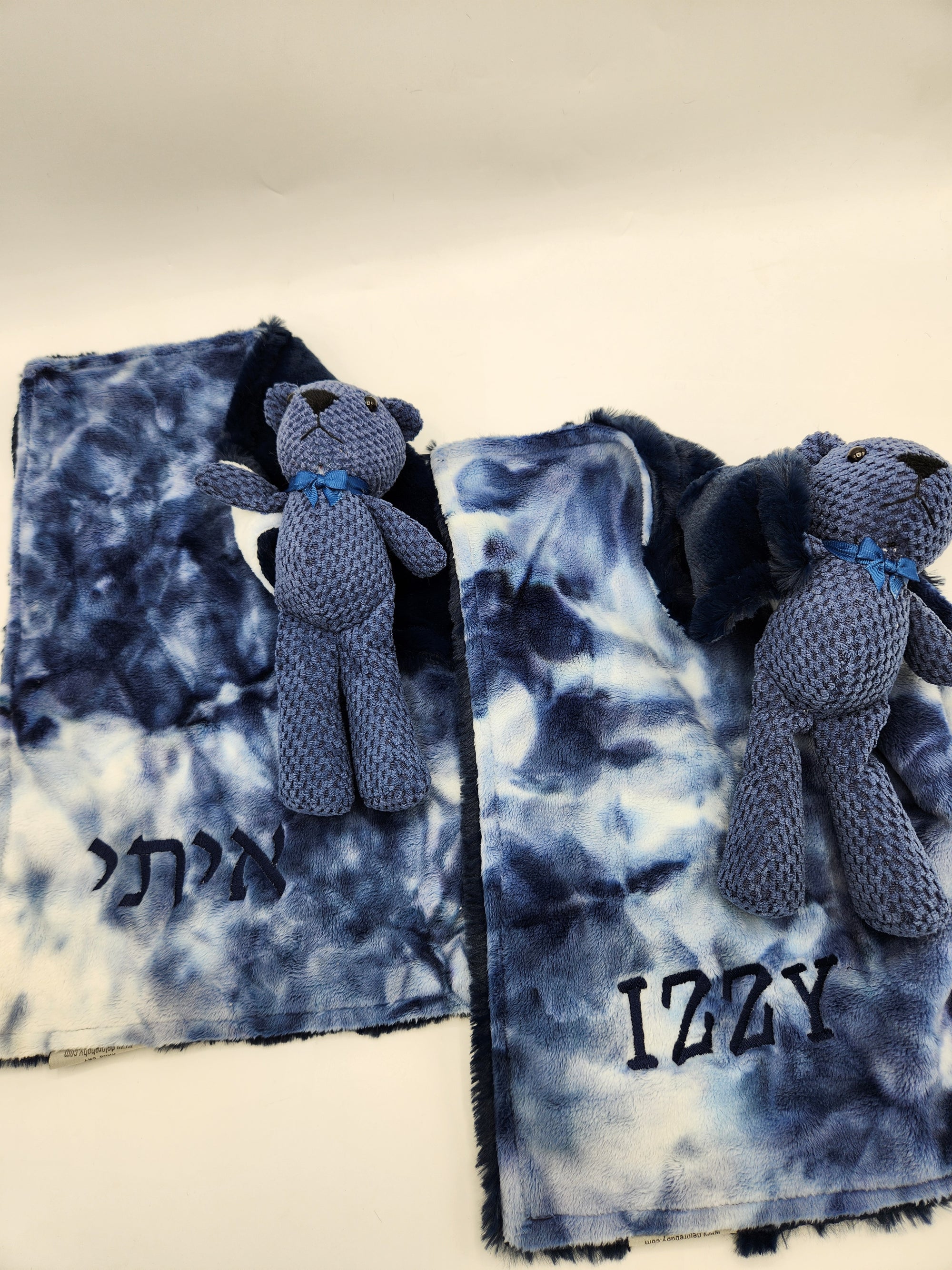 Marble Luxe Blue & Luxe Navy Lovie With Teddy Bear