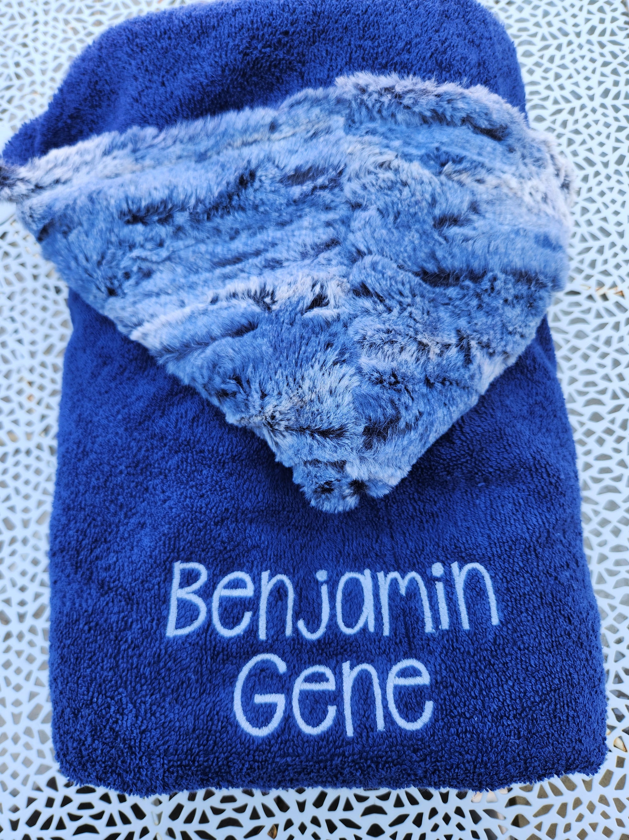 Navy Ombre Boys Hooded Toddler Towel