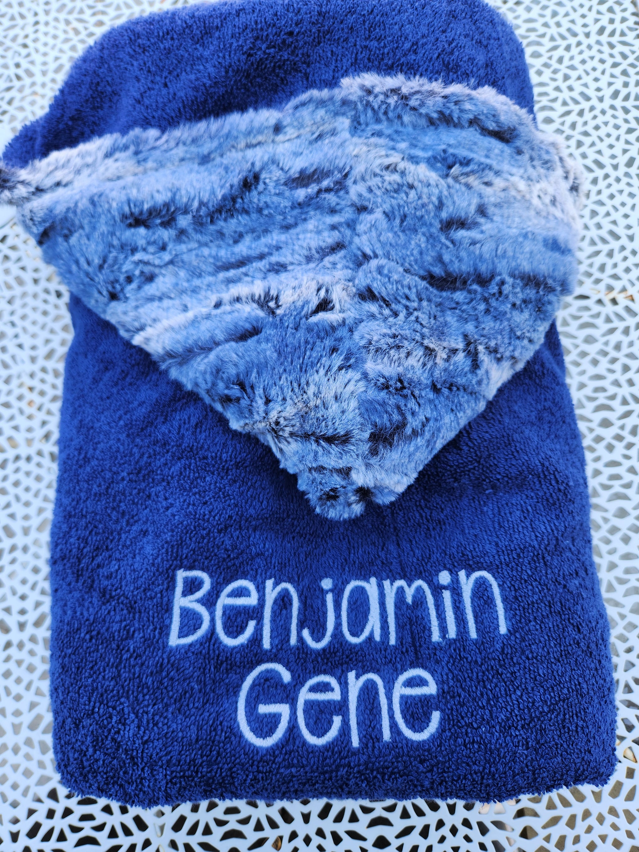 Navy Ombre Boys Hooded Toddler Towel