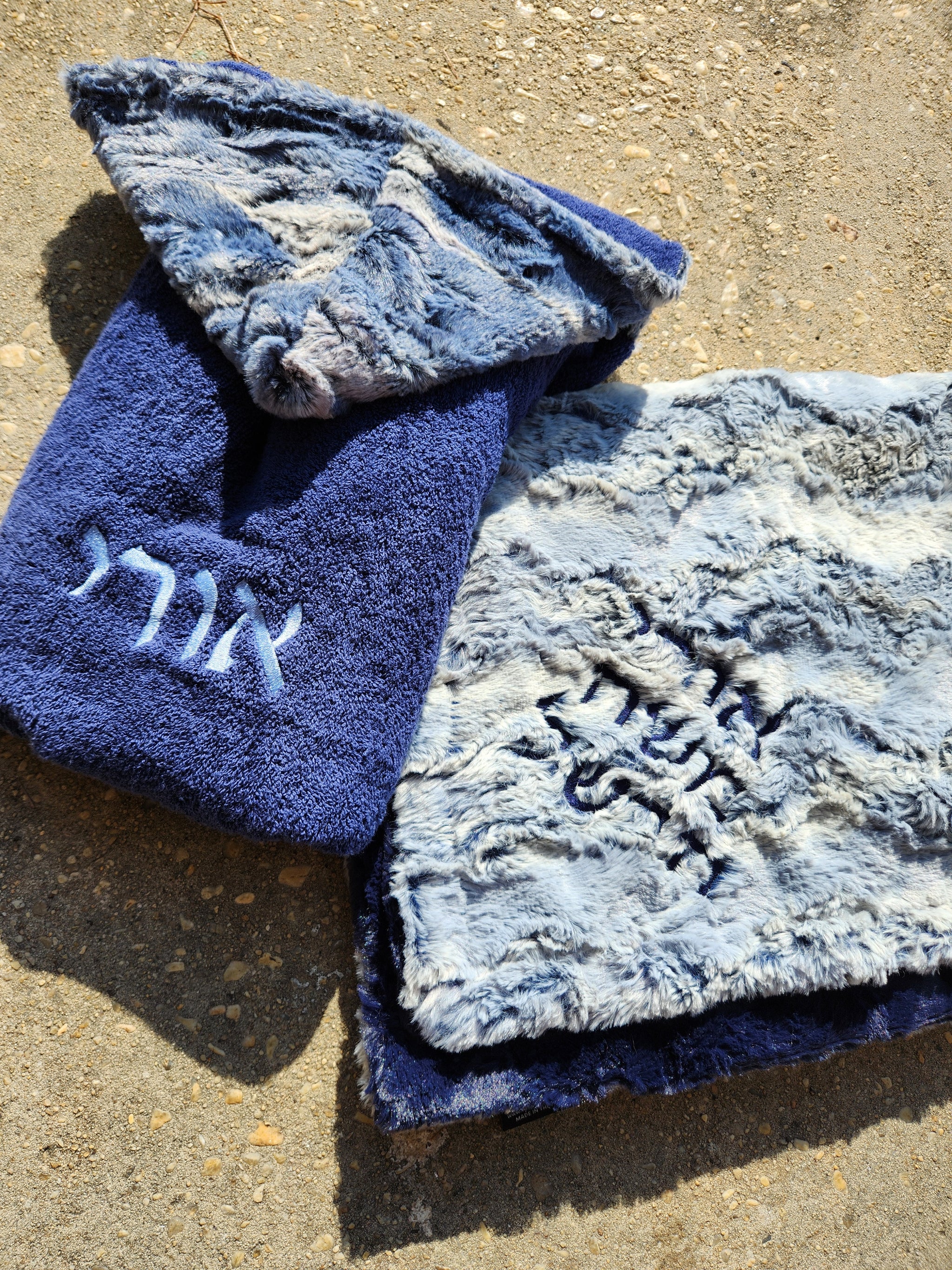 Navy Ombre Boys Hooded Toddler Towel