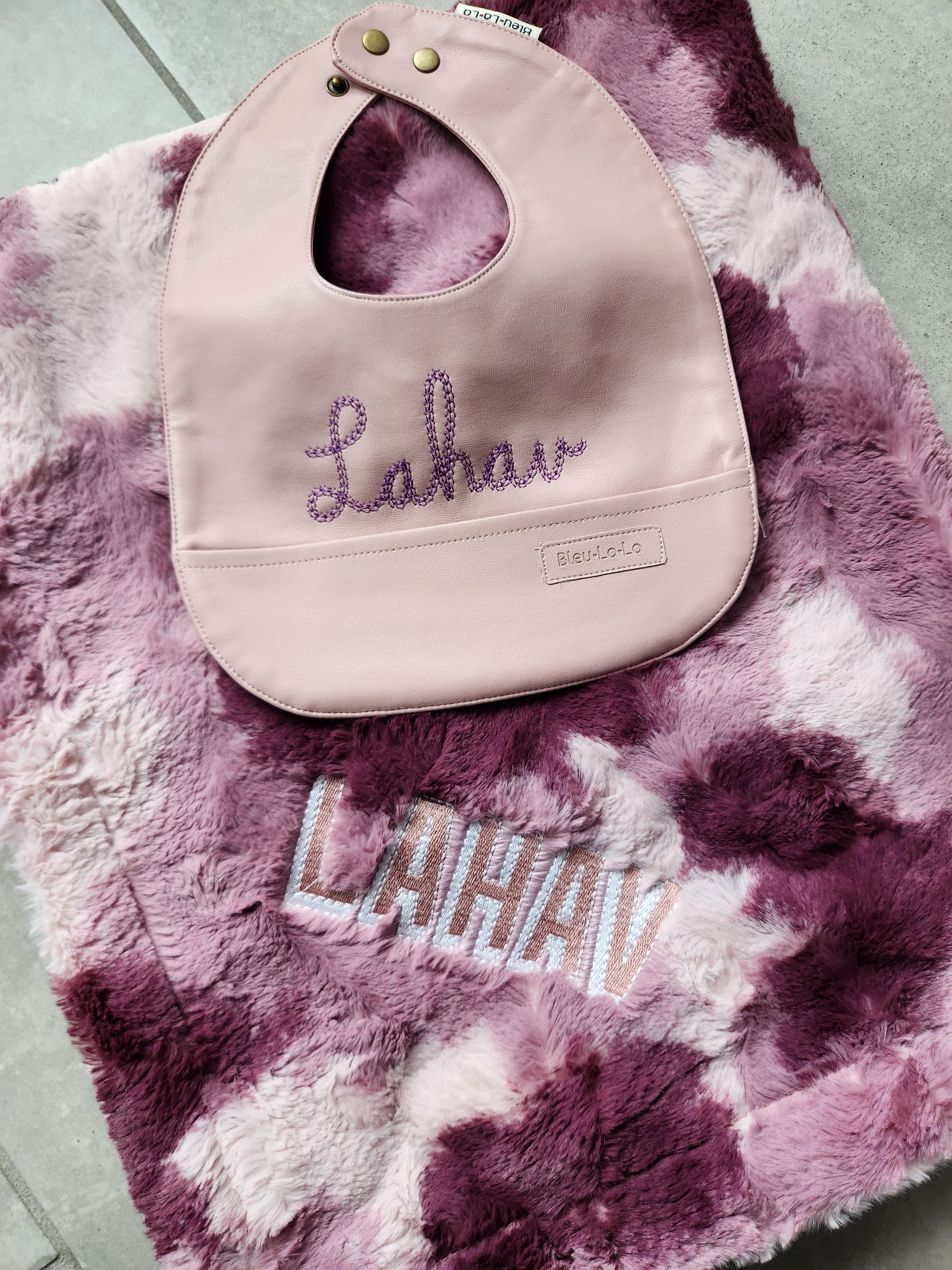 Mauve Leather Bib