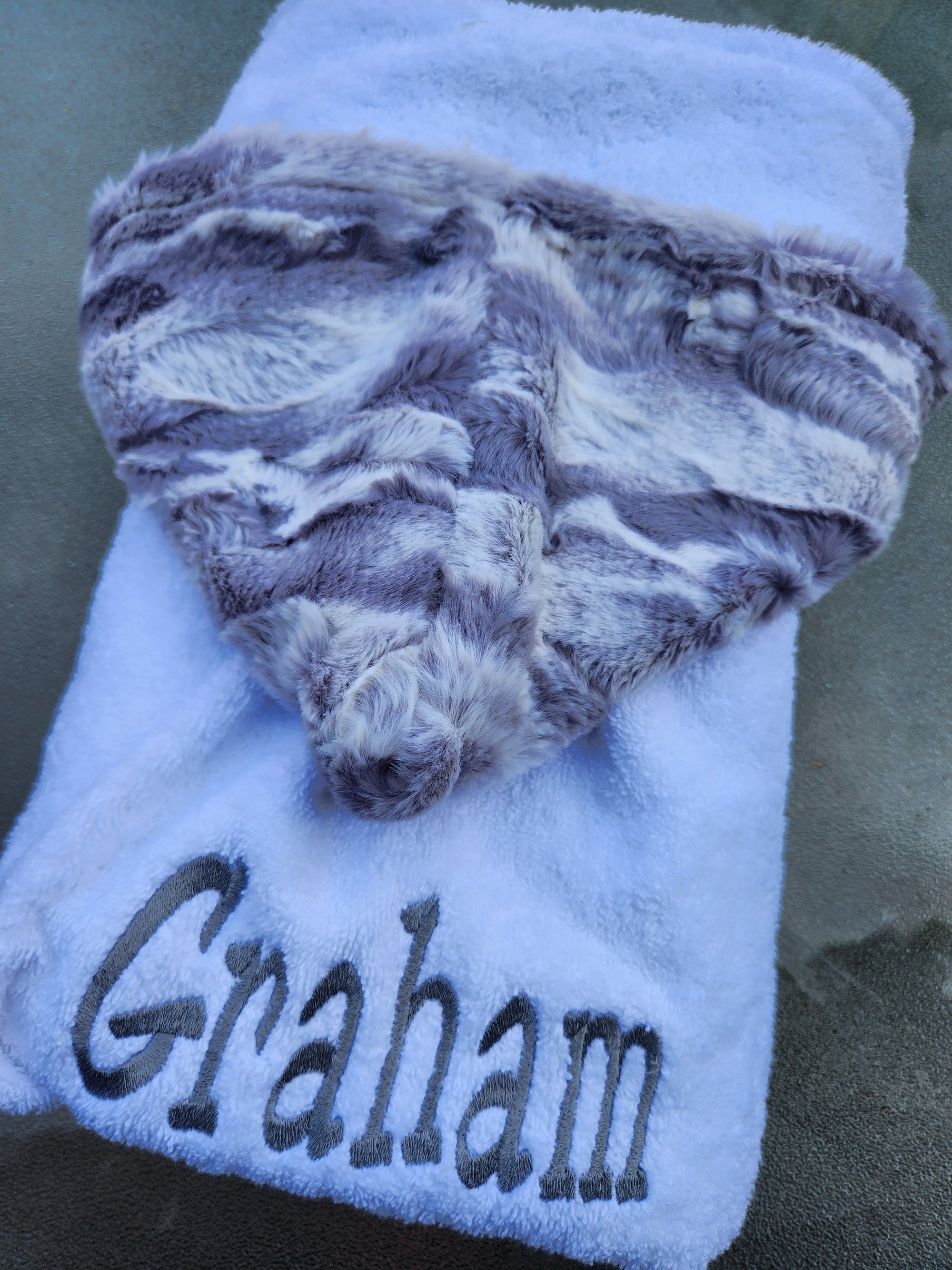 Marble Gray White Hooded Towel