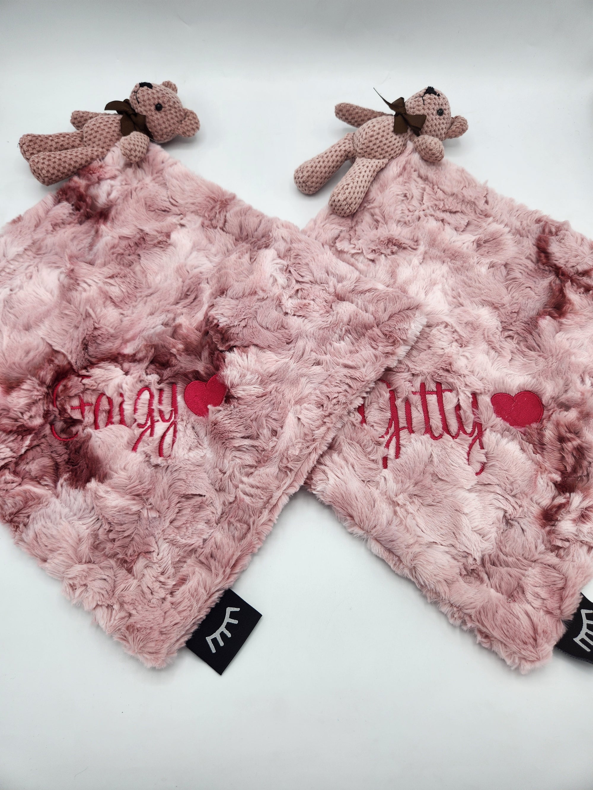 Smokey Rose Bear Girls Minky Lovie