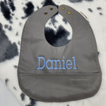 Gray Leather Bib