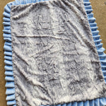 Large Gray Fawn Ruffle Blanket