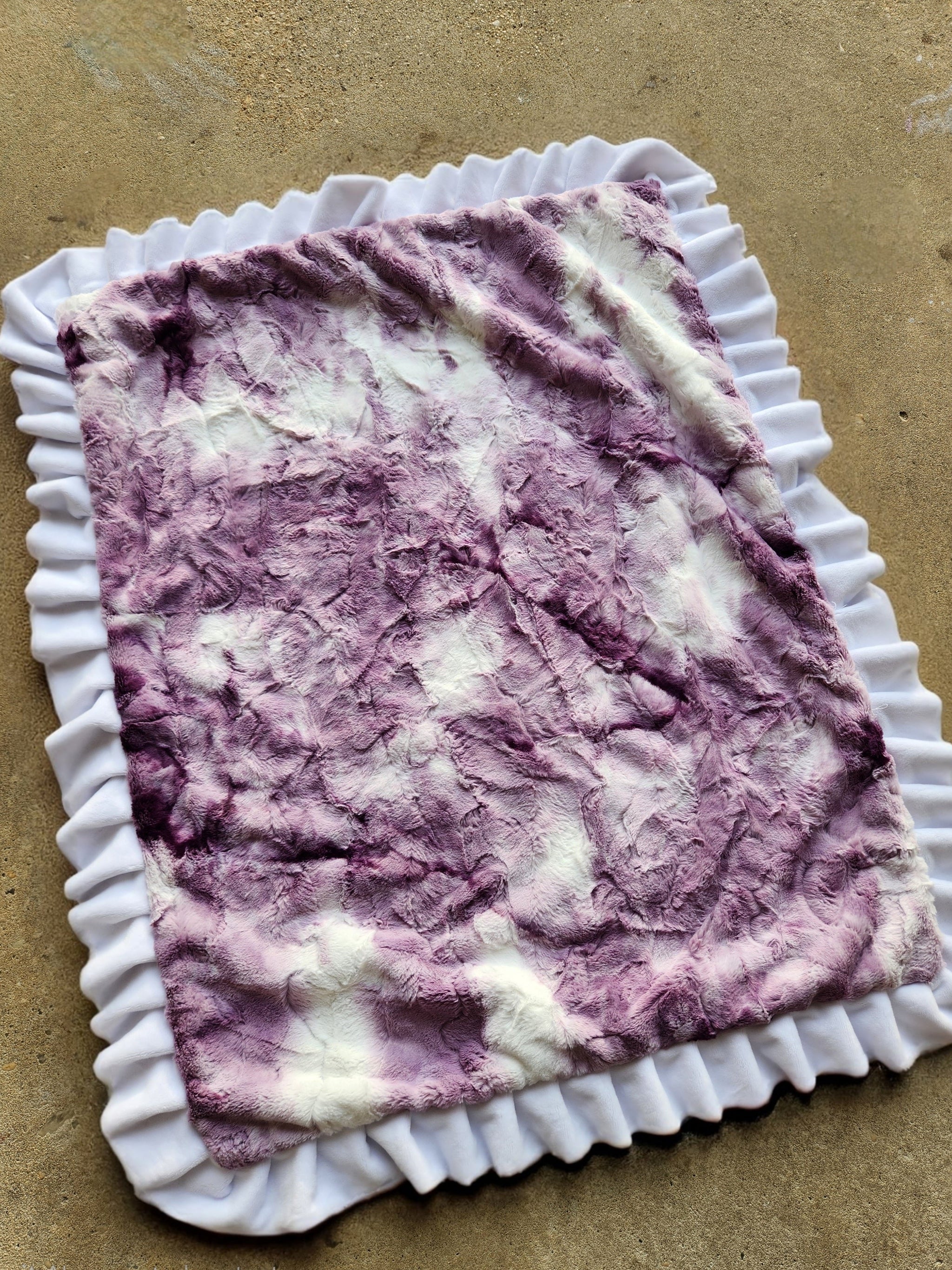 Large Sorbet Purple Ruffle Blanket